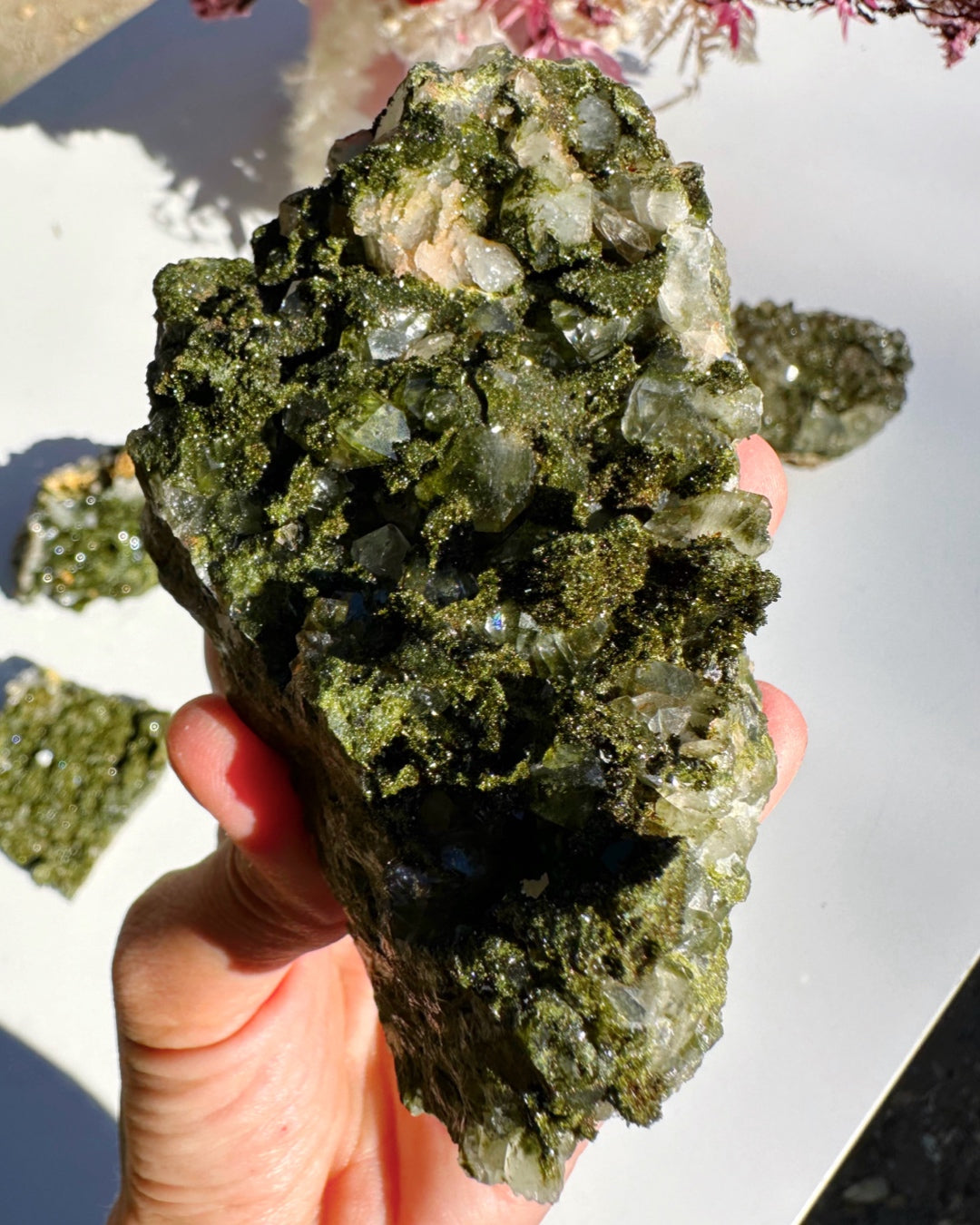 Epidote Quartz Cluster - Baltic Mermaid