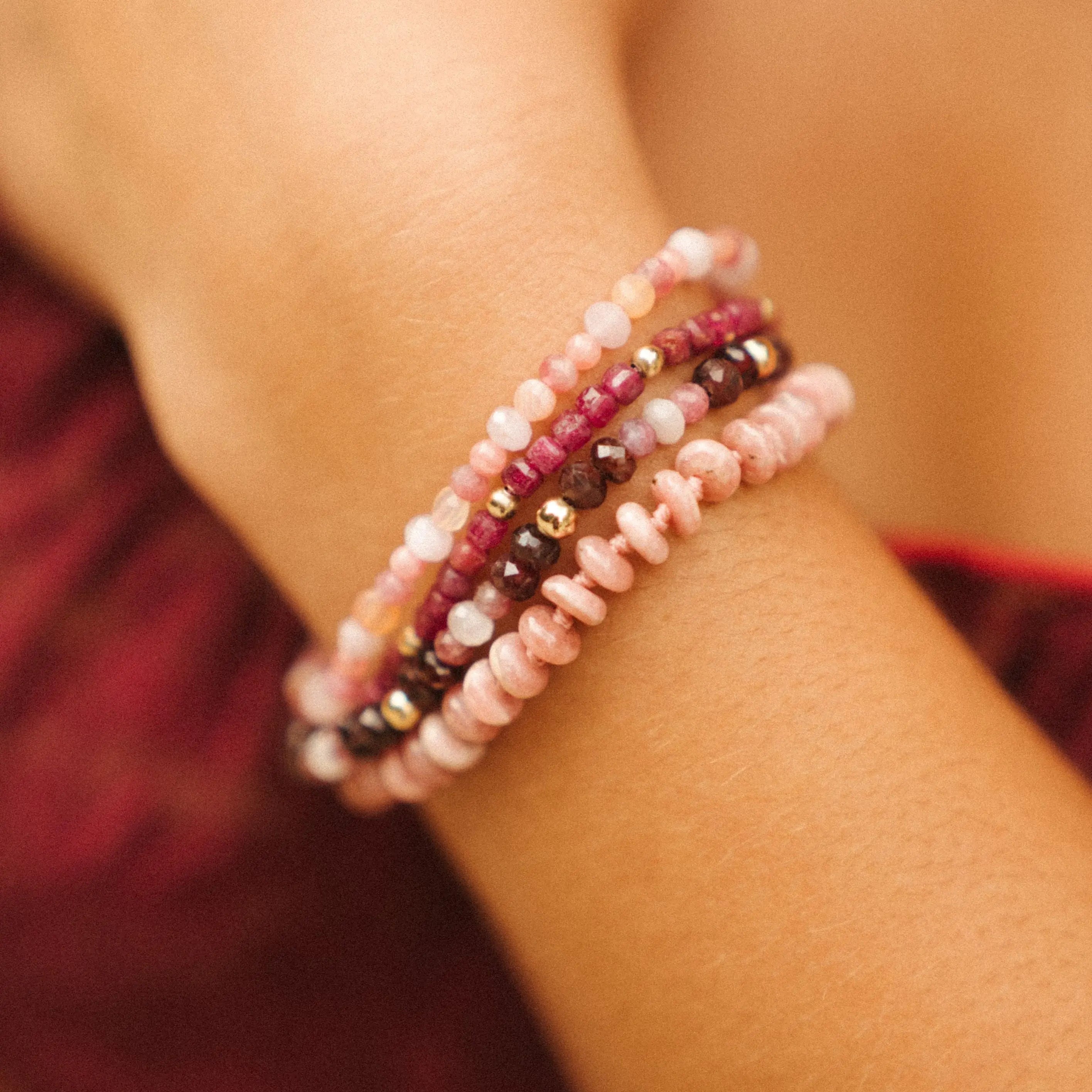 “Sunset Sorbet” - Gemstone & 14k Gold Filled Candy Bracelet Baltic Mermaid