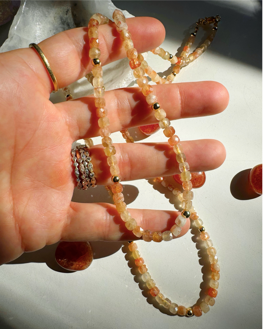 “Dawn” - Sunstone Gemstone Candy Necklace - Baltic Mermaid