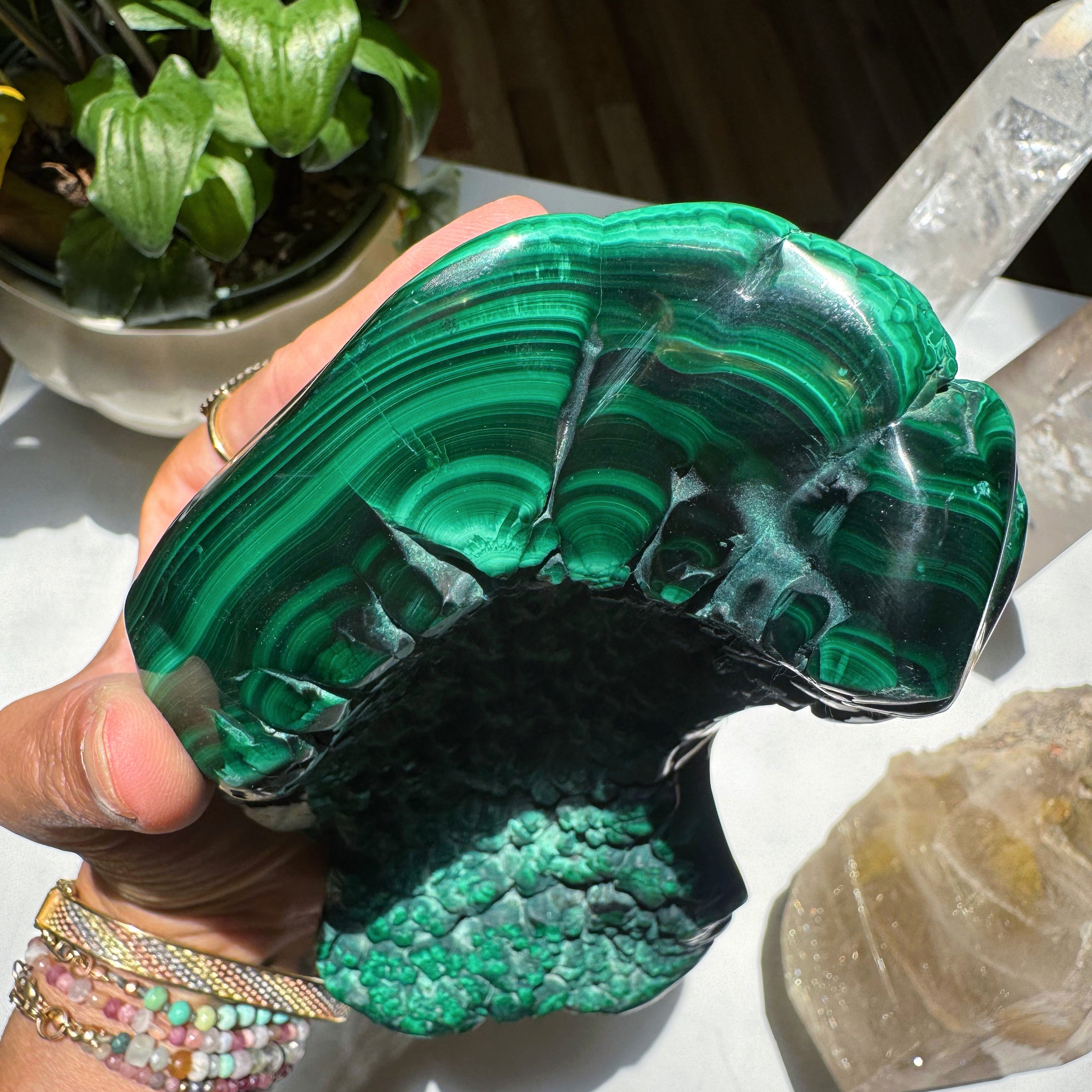 Large Polished Malachite Baltic Mermaid