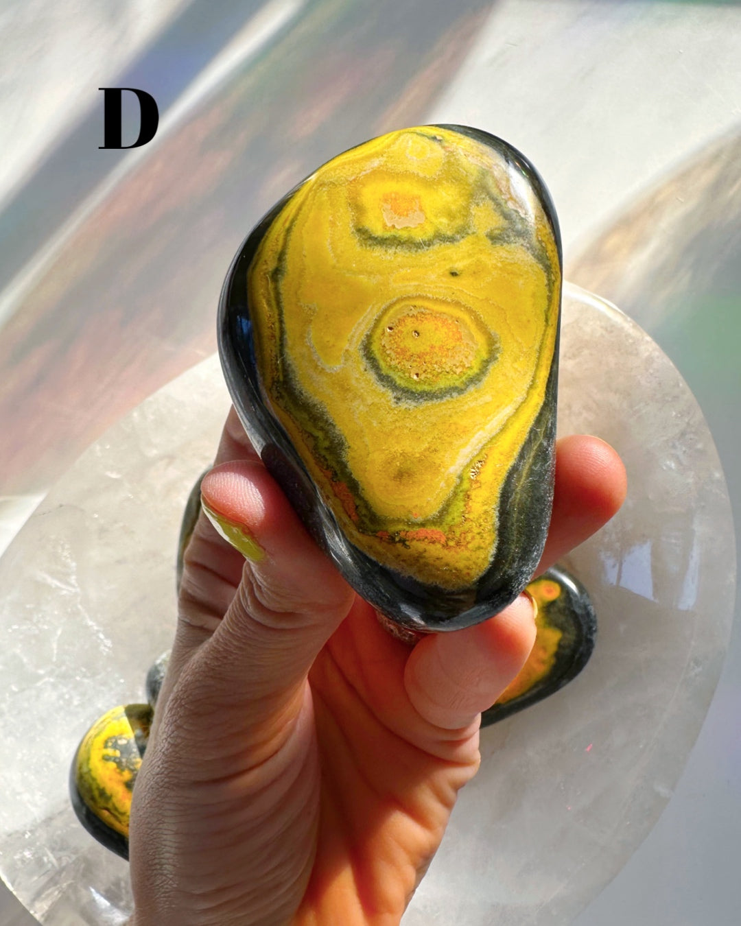 Bumblebee Jasper Palm Stones - Baltic Mermaid