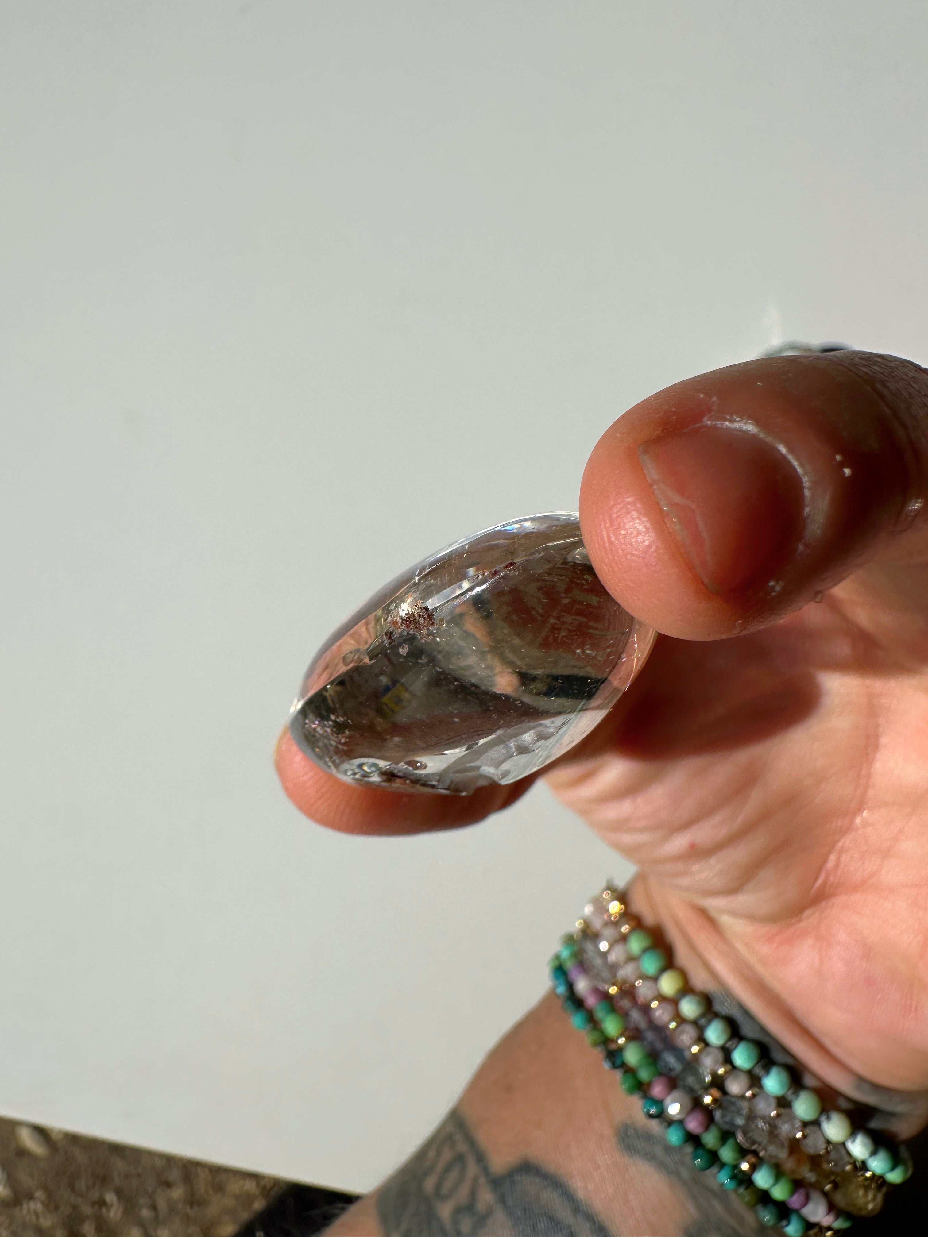 Intaglio Tiger Carved Chlorite Quartz/Garden Quartz Cabochon Baltic Mermaid