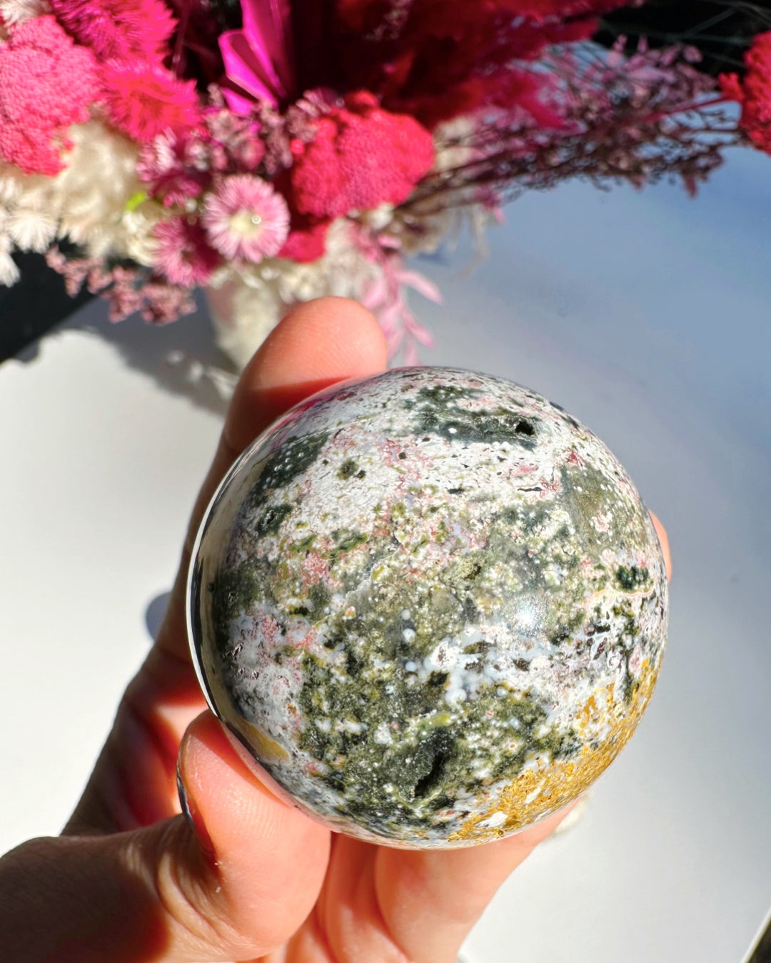Ocean Jasper Sphere - Baltic Mermaid