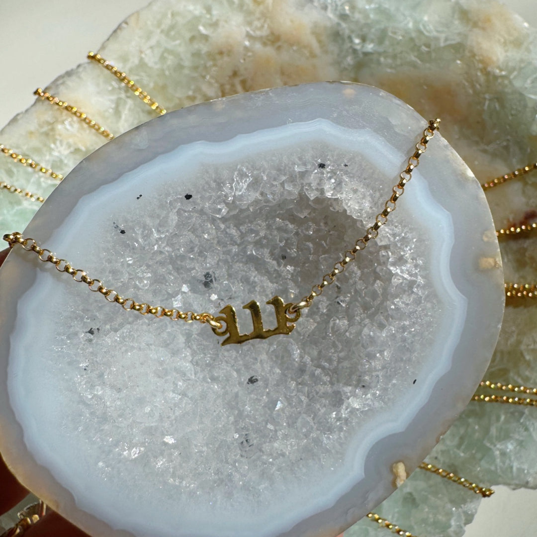 Angel/Lucky Number Gold Filled Choker - Baltic Mermaid