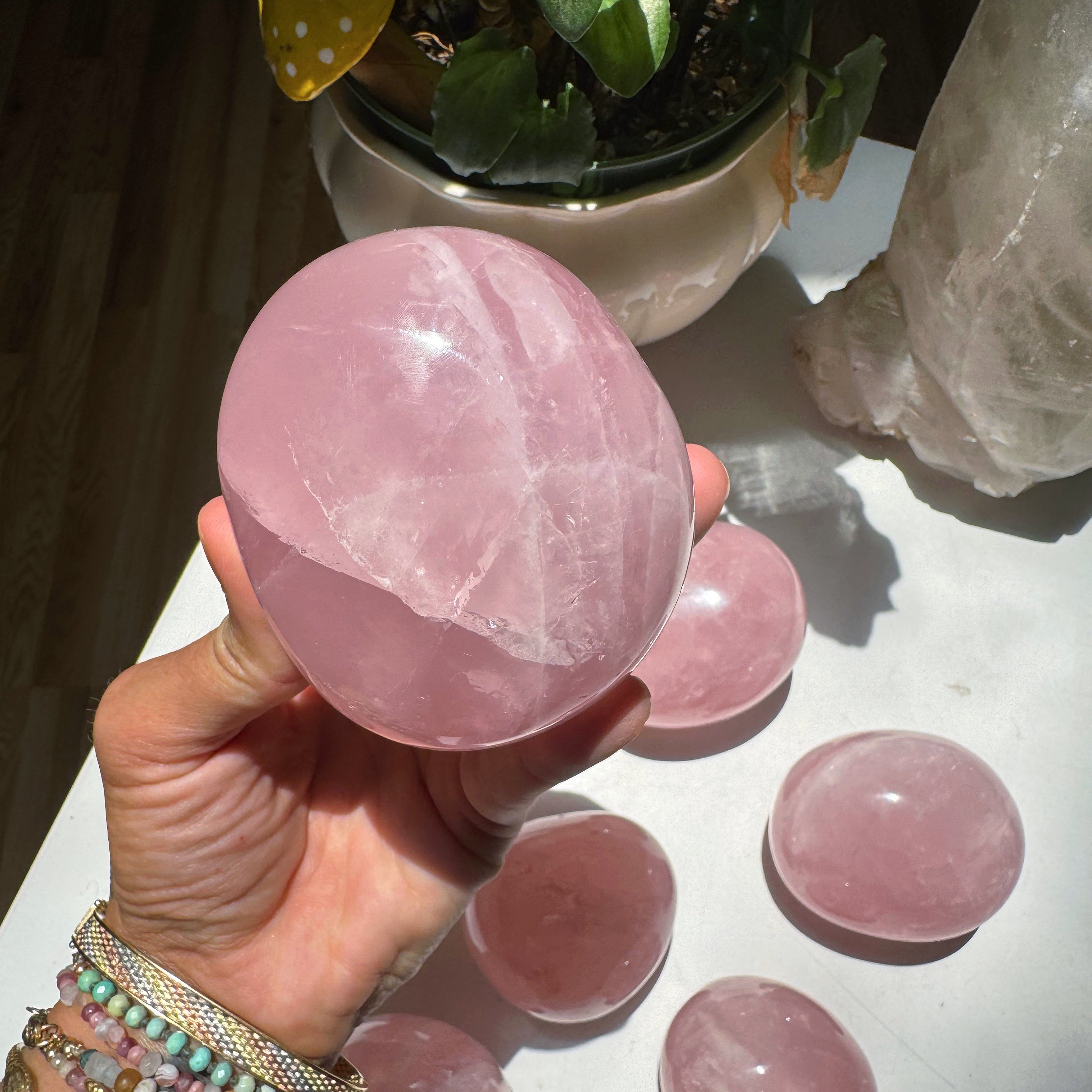 Large Rose Quartz Pebble Baltic Mermaid