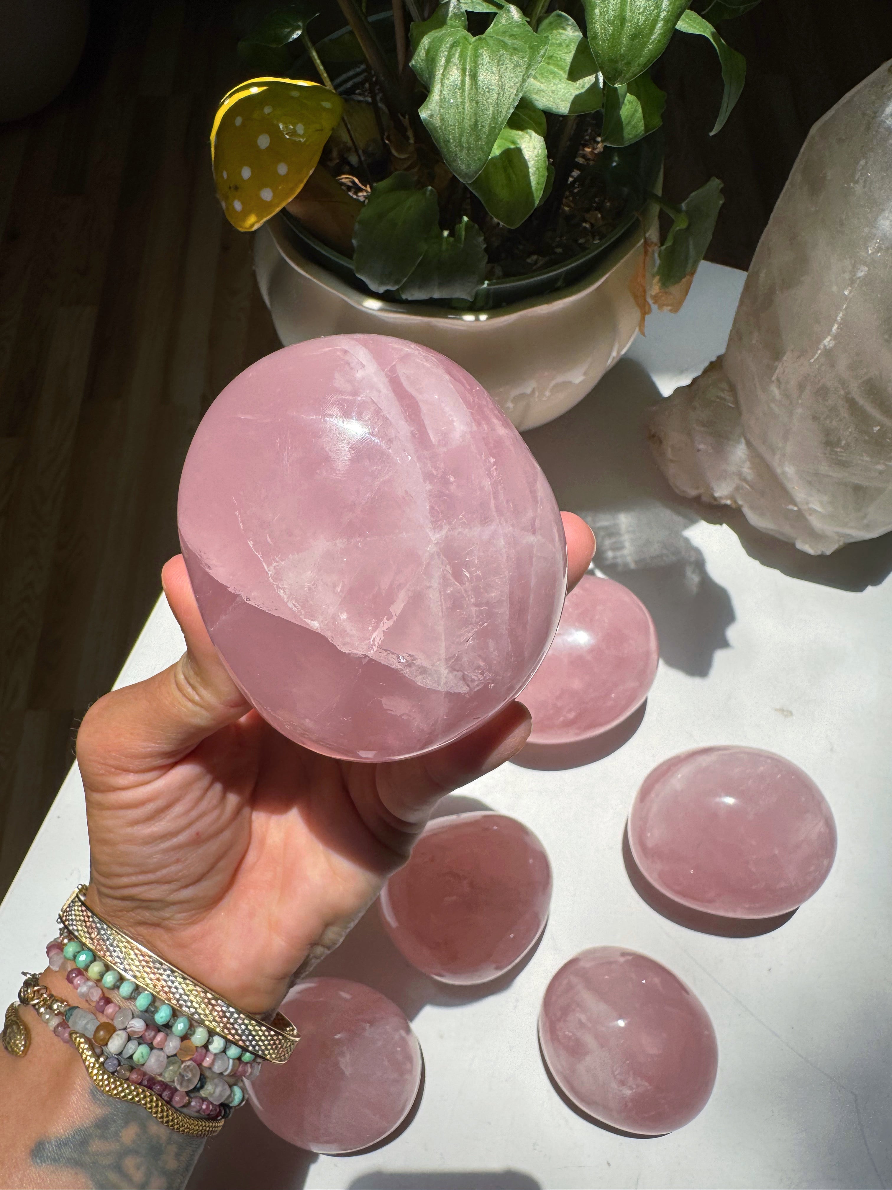 Large Rose Quartz Pebble Baltic Mermaid