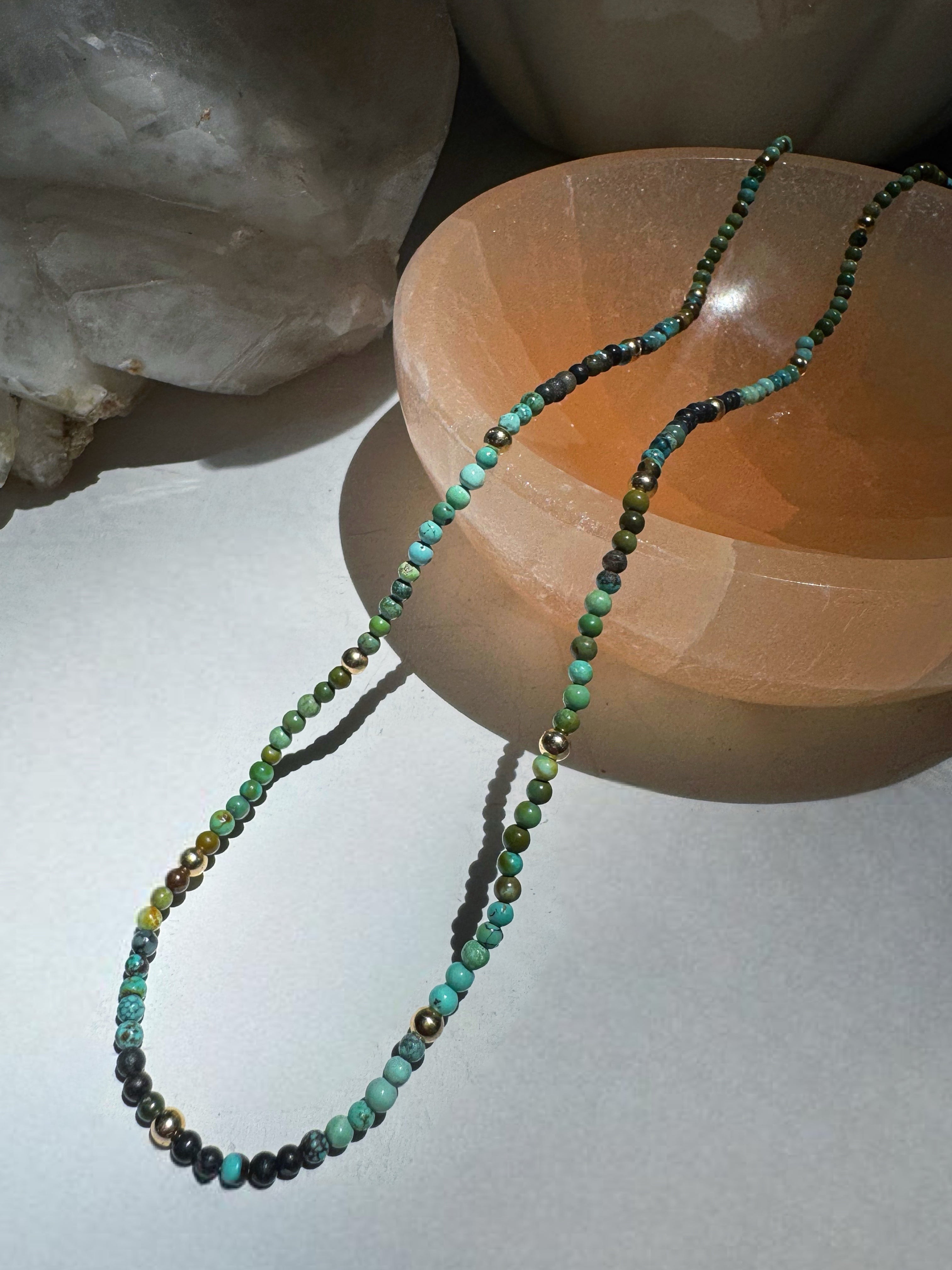 Turquoise Gemstone & 14k GF Necklace Baltic Mermaid