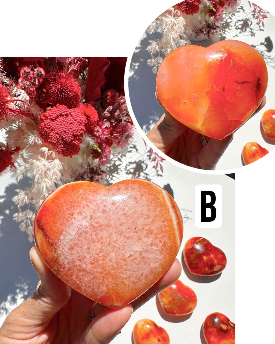 Carnelian Agate Hearts - Baltic Mermaid