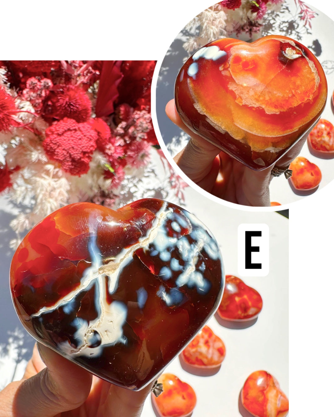 Carnelian Agate Hearts - Baltic Mermaid