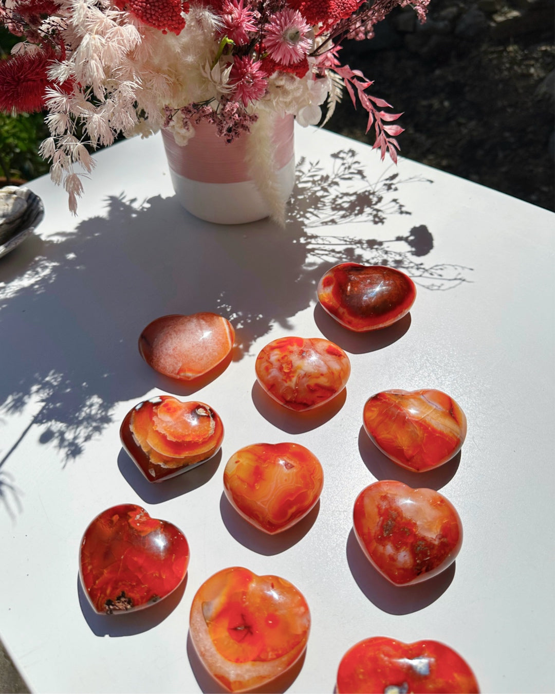 Carnelian Agate Hearts - Baltic Mermaid