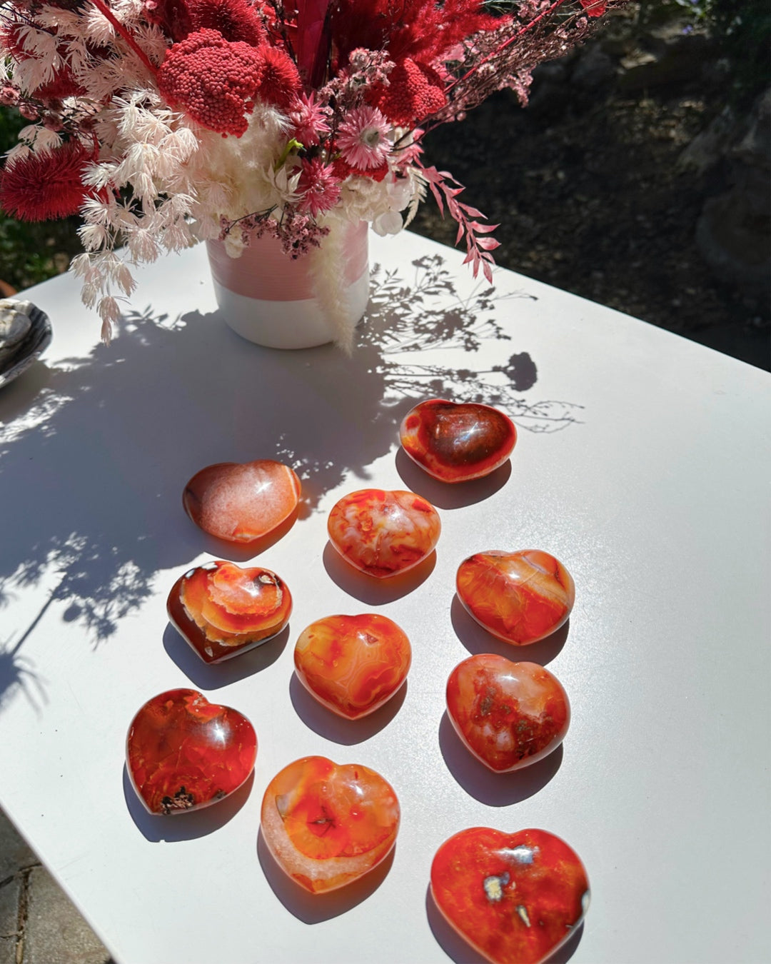 Carnelian Agate Hearts - Baltic Mermaid