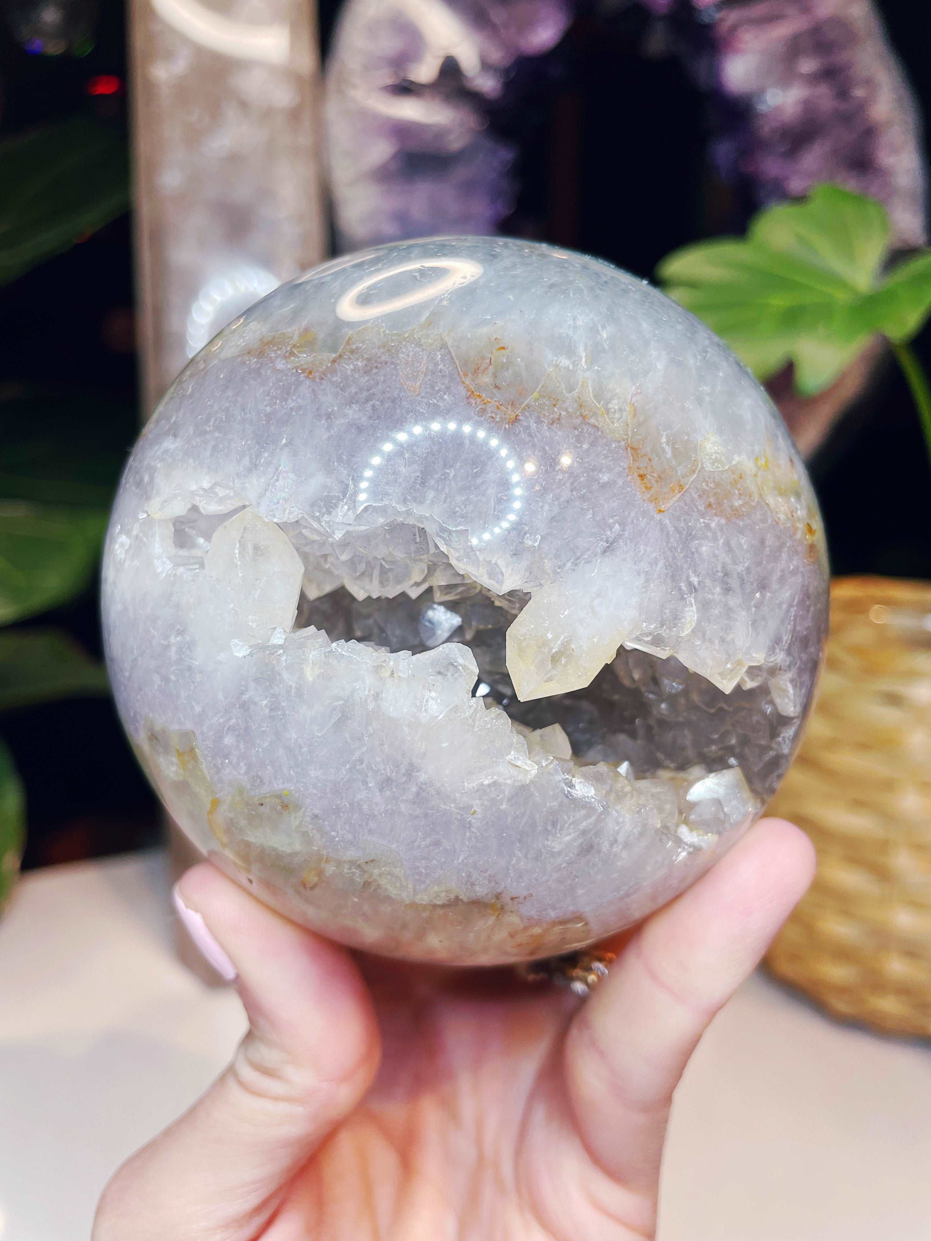 Amethyst Agate Sphere - Large