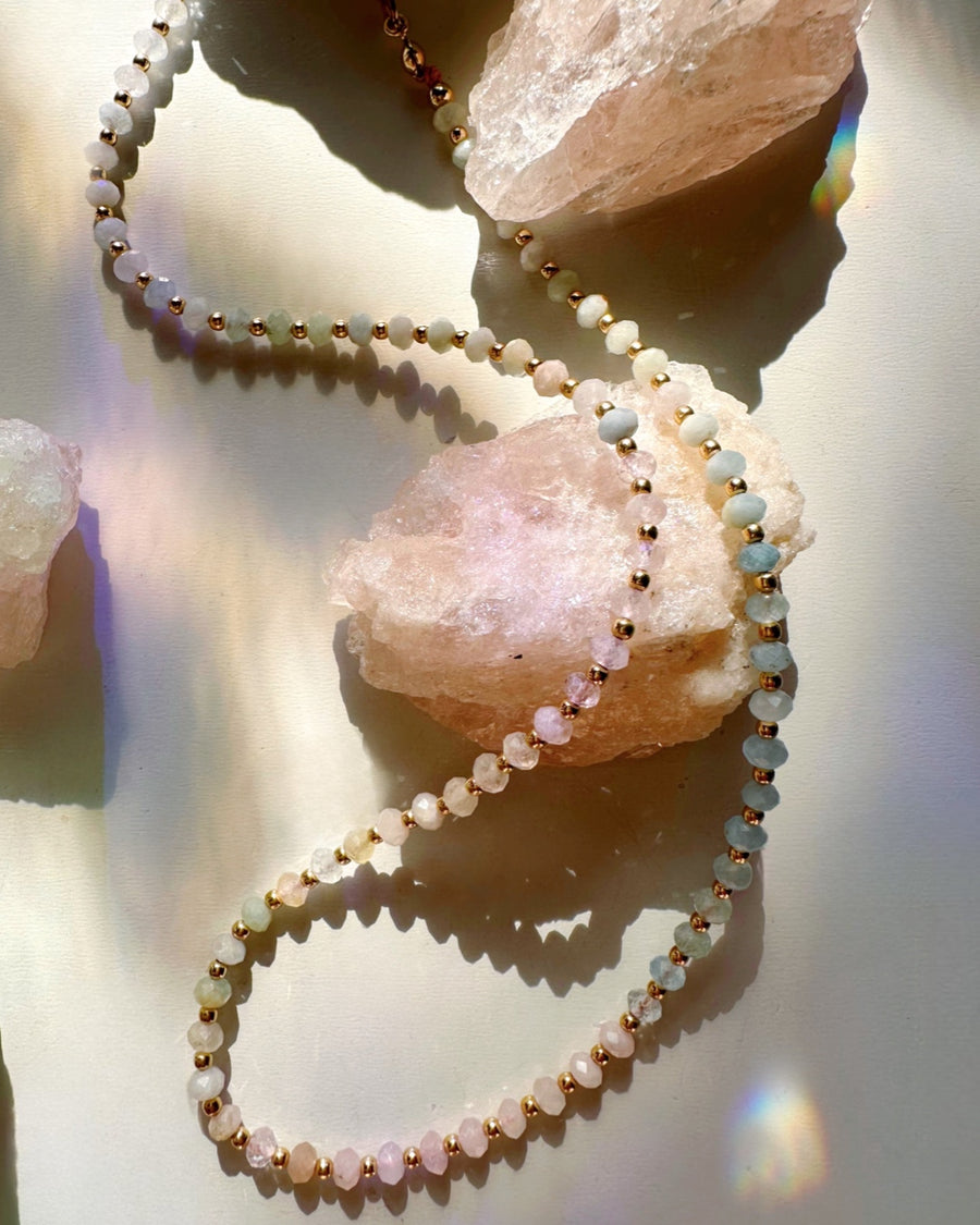 Morganite & Aquamarine Candy Necklace