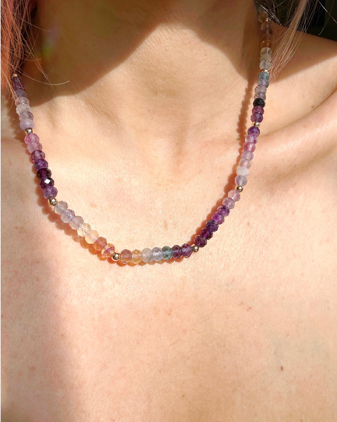 Rainbow Fluorite Candy Necklace - Baltic Mermaid