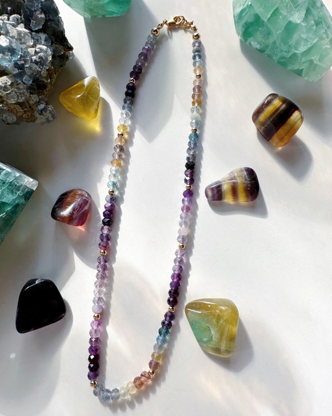 Rainbow Fluorite Candy Necklace - Baltic Mermaid