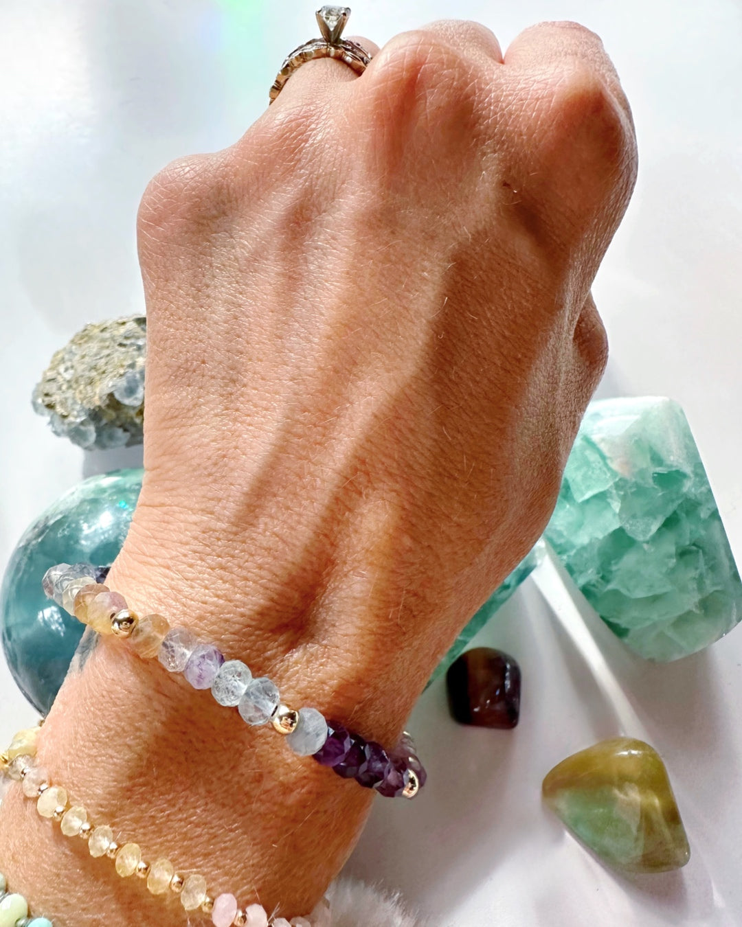 Rainbow Fluorite bracelet (11mm) – Mystic Moon Minerals