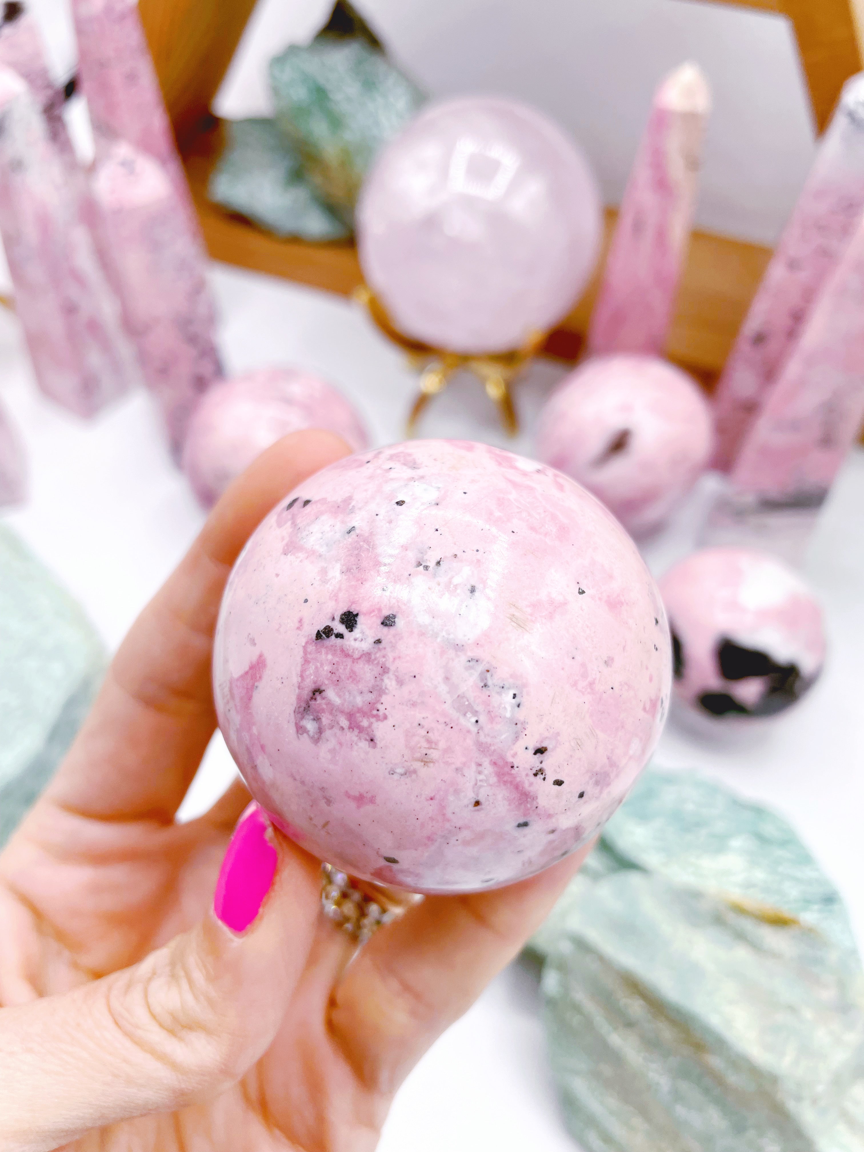 Rhodonite Sphere - Baltic Mermaid