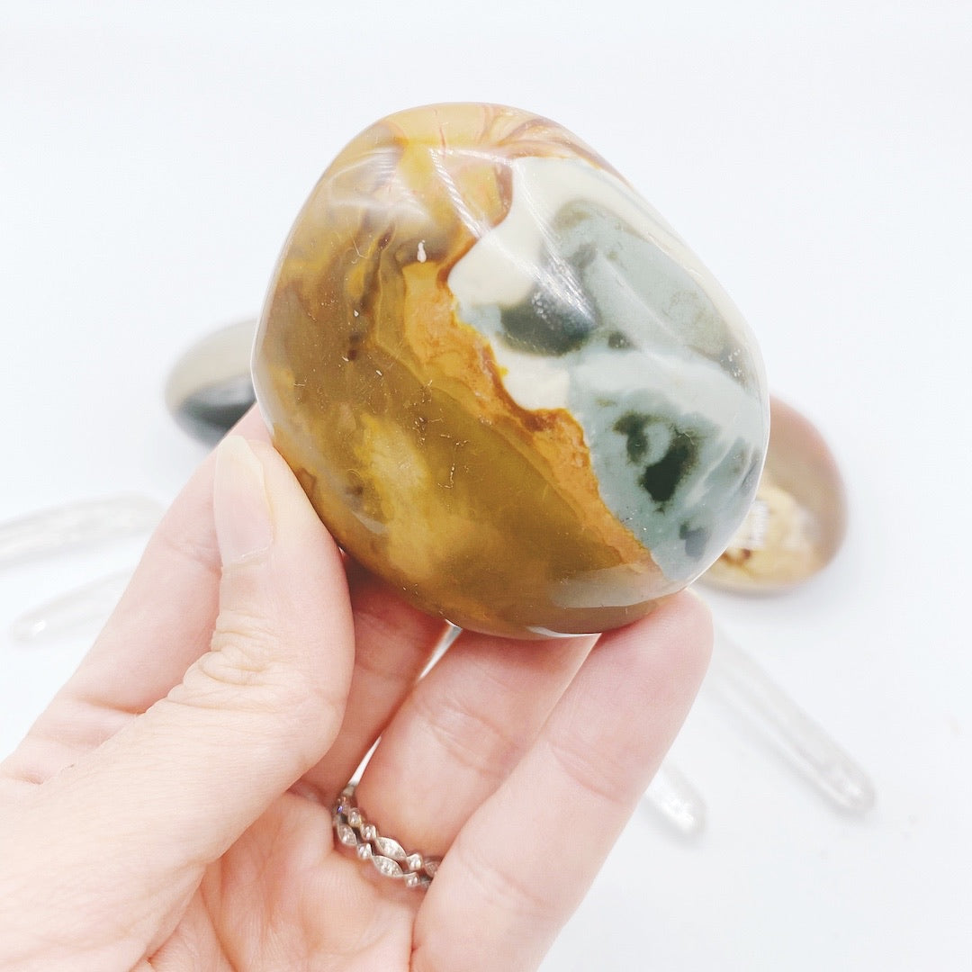 Polychrome Jasper Palm Stones - Baltic Mermaid