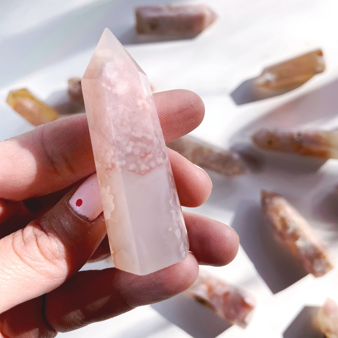 Flower Agate Lil Towers - Baltic Mermaid