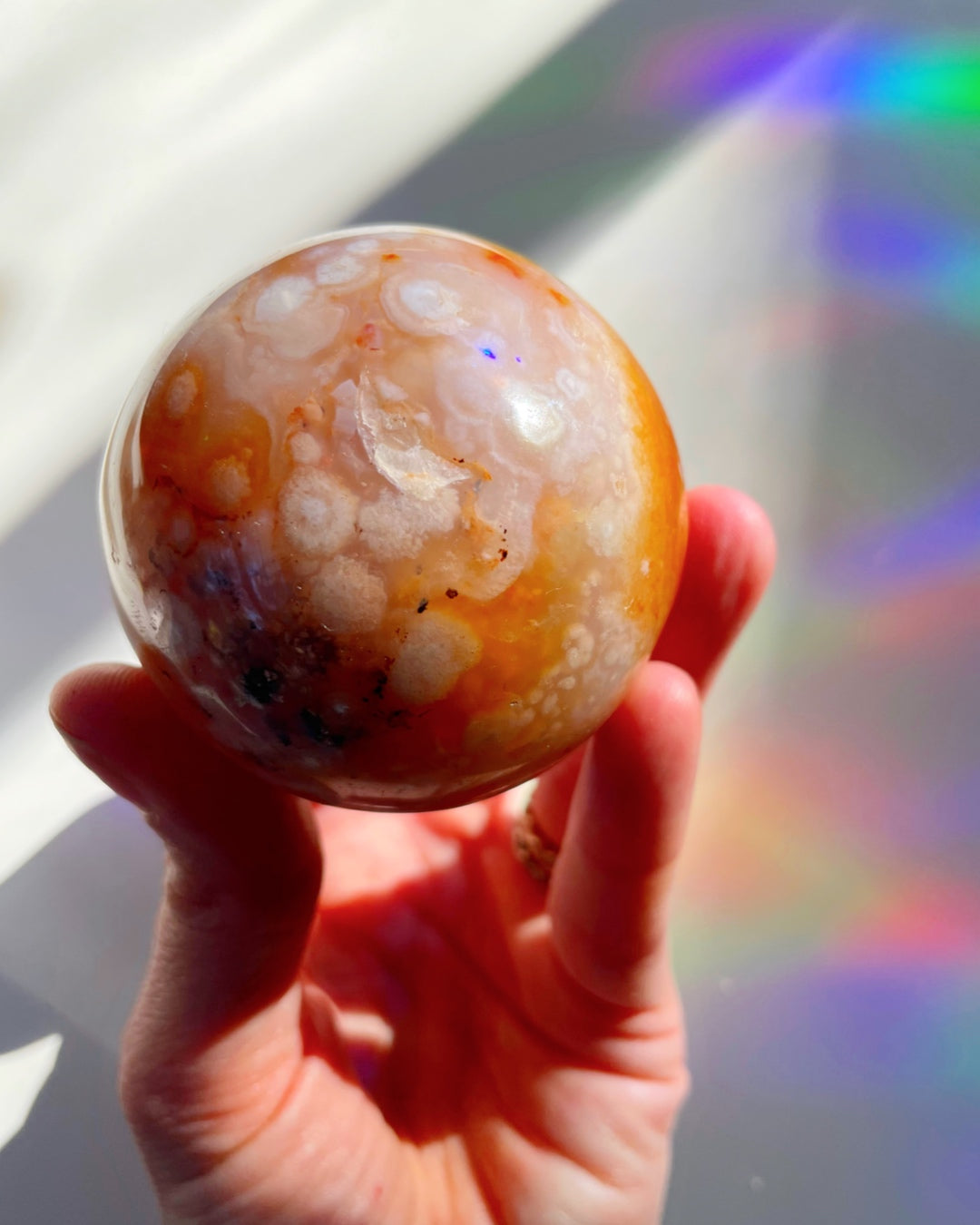 Flower Agate Sphere - Baltic Mermaid