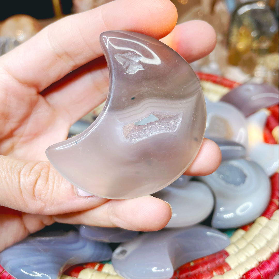 Druzy Agate Moons - Baltic Mermaid