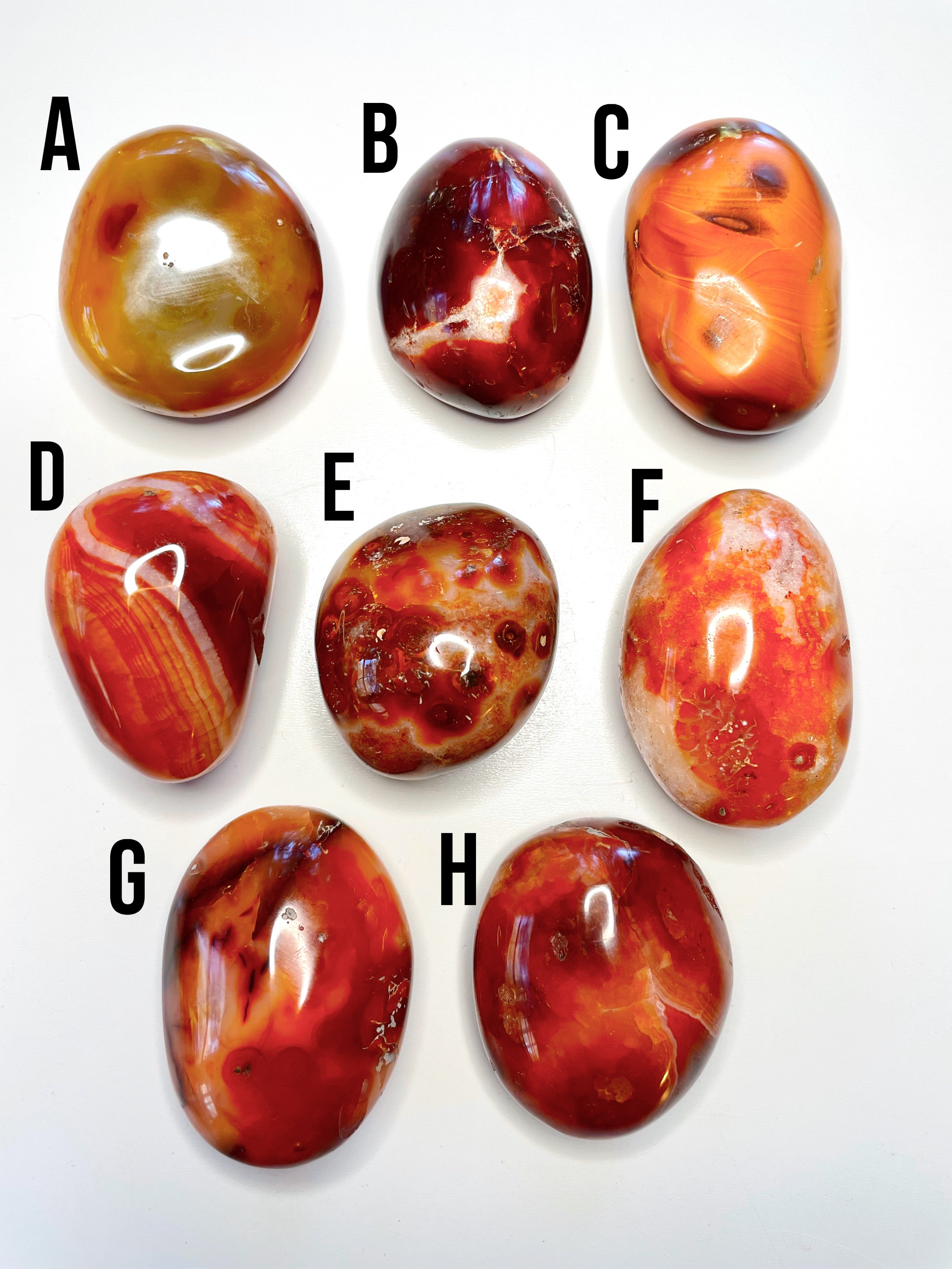 Carnelian Agate Palm Stones - Baltic Mermaid
