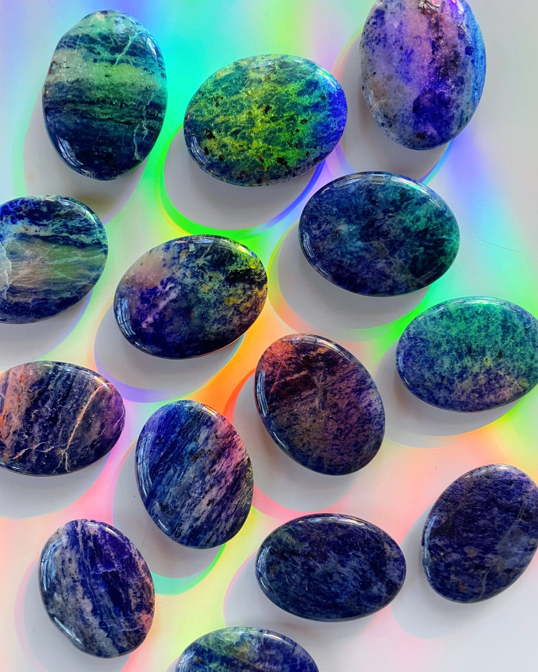 Sodalite Flat Palm Stones - Baltic Mermaid