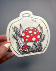 Mushrooms in Jar Rainbow Prism Window Decal - Baltic Mermaid