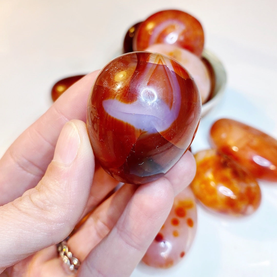 Carnelian Agate Palm Stones - Baltic Mermaid