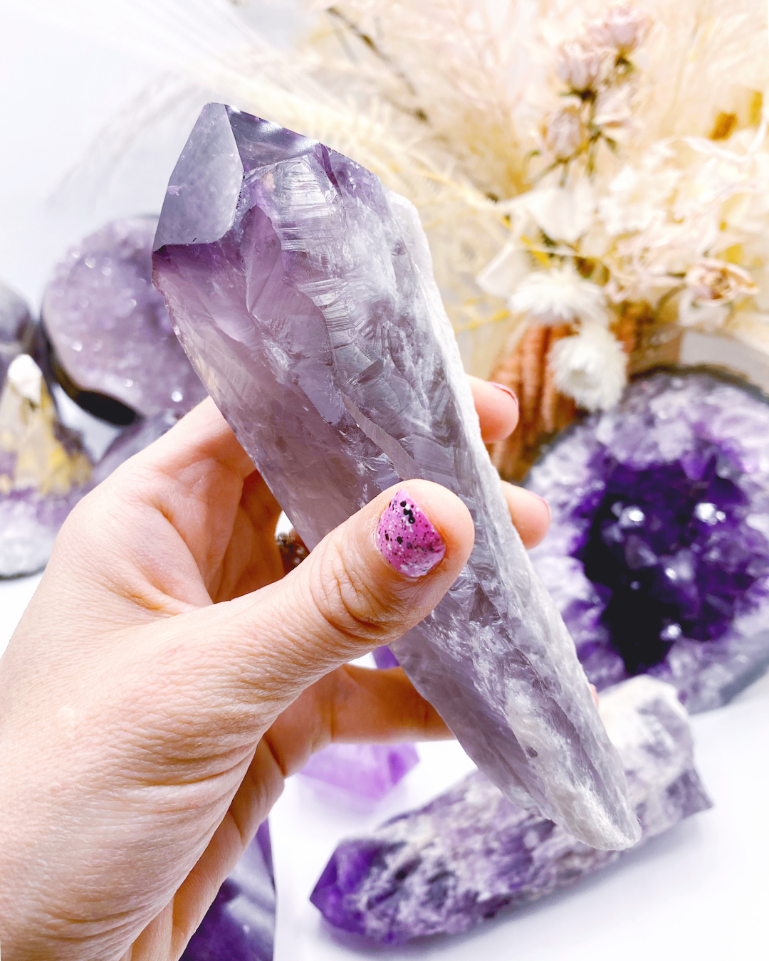 Crystal Allies Materials: All Natural Purple Amethyst Crystal Cluster Geode Healing Stone for Mediation and Reiki from Brazil - 3lb, Men's, Size: 4