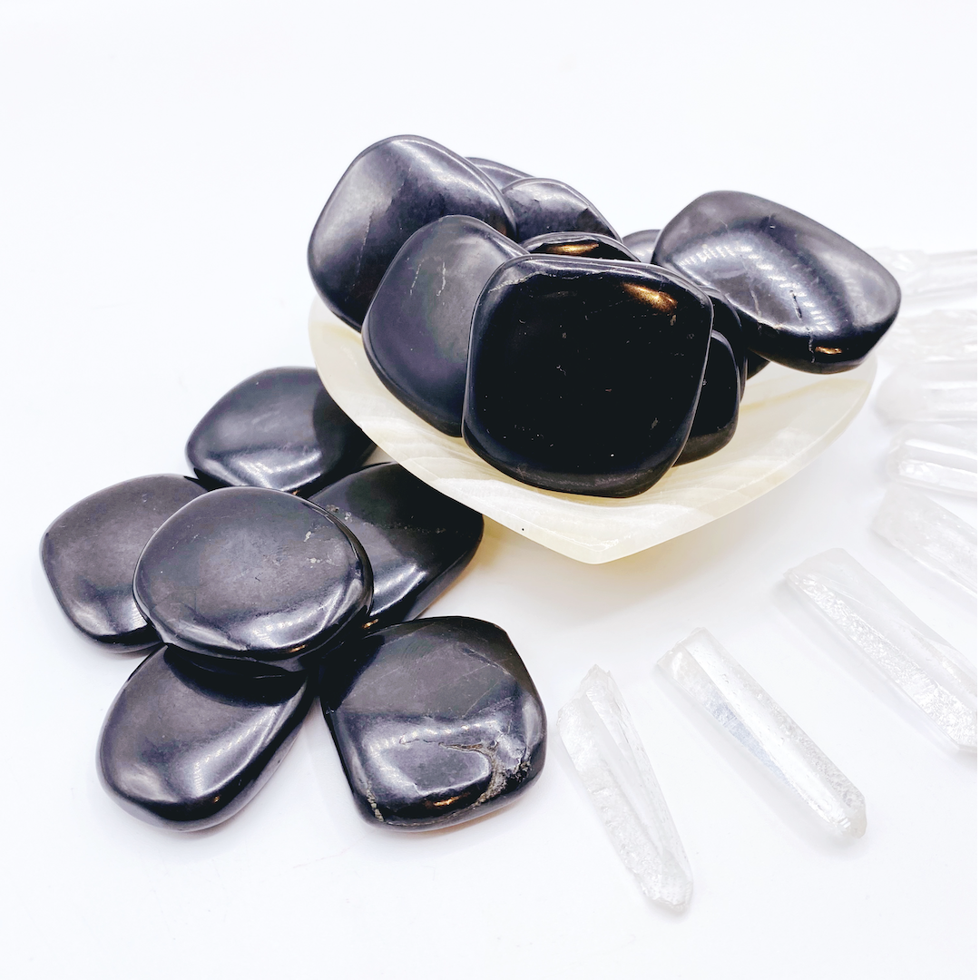 Shungite Flat Pocket/Tumbled Stones - Baltic Mermaid
