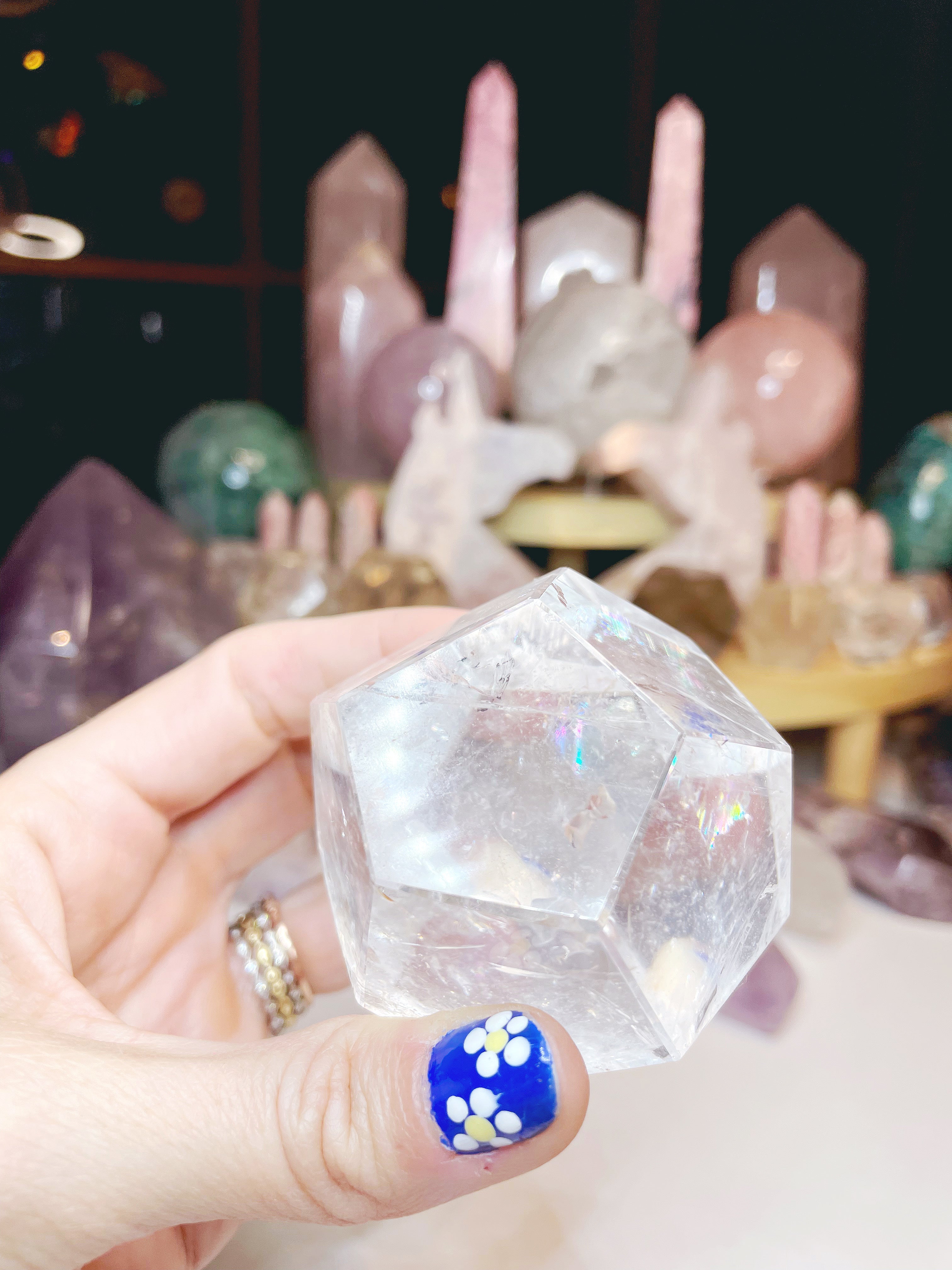 Clear Quartz Dodecahedron w/ inclusions. - Baltic Mermaid