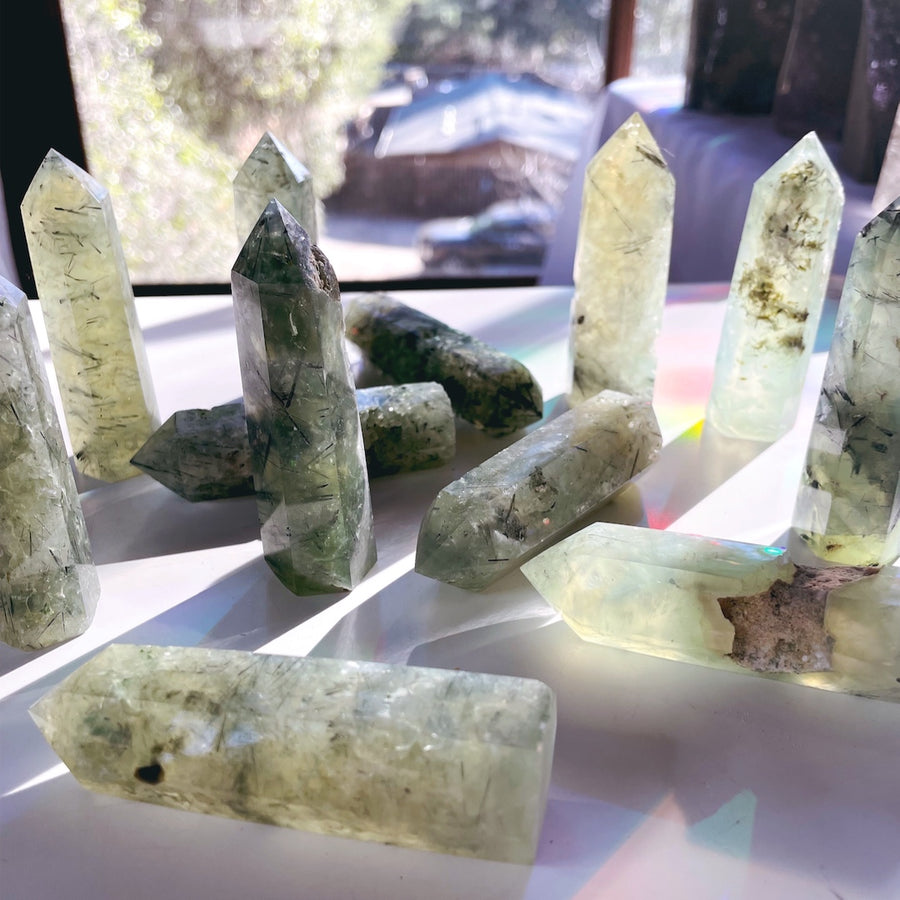 Prehnite with Epidote Lil Tower
