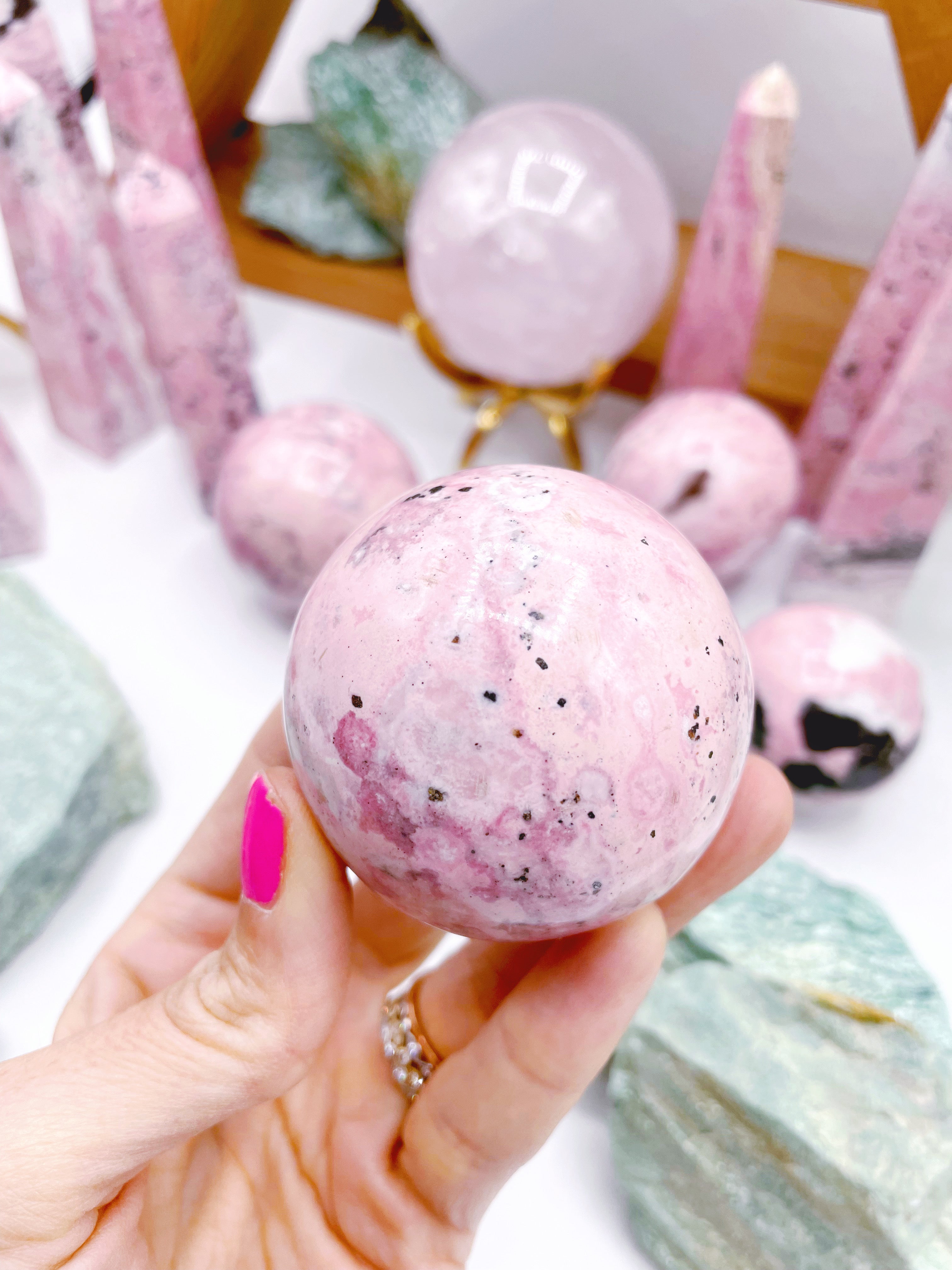 Rhodonite Sphere - Baltic Mermaid