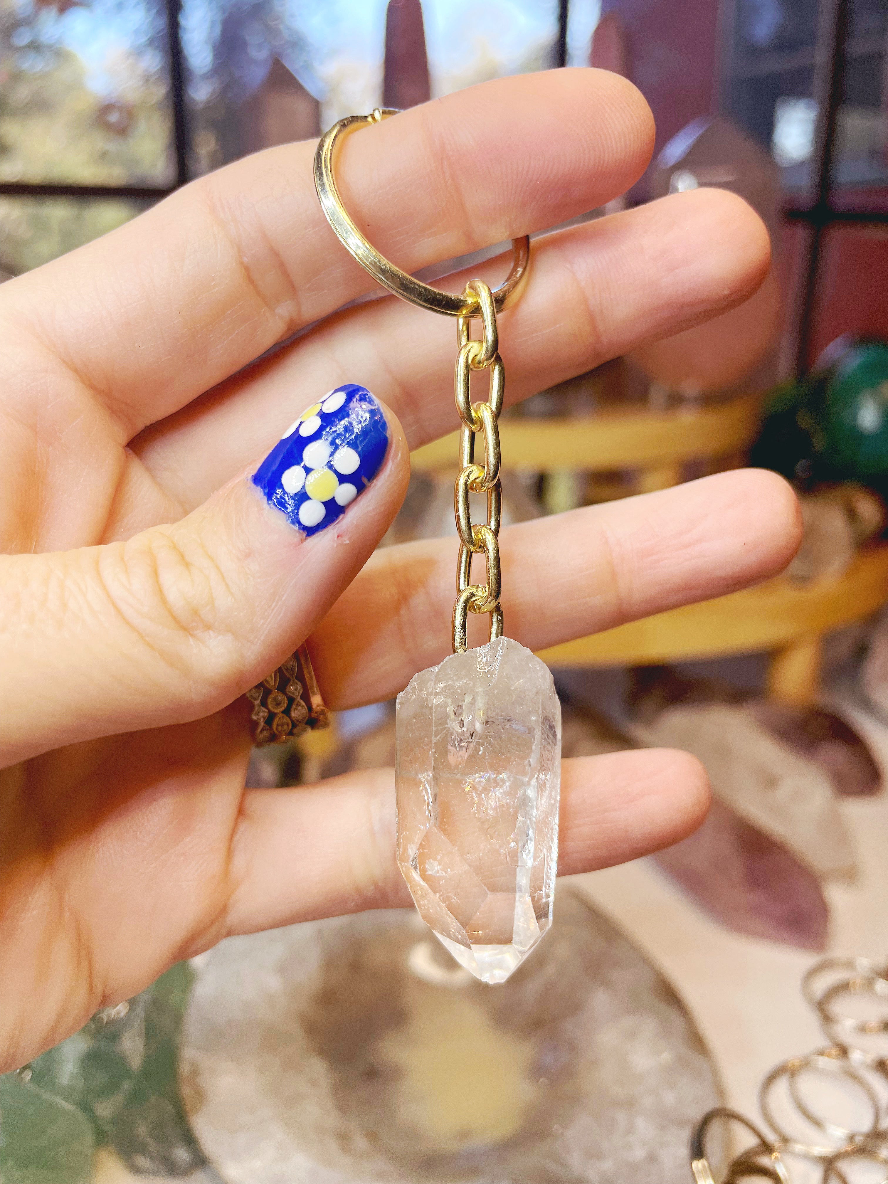 Clear Quartz Keychain - Baltic Mermaid
