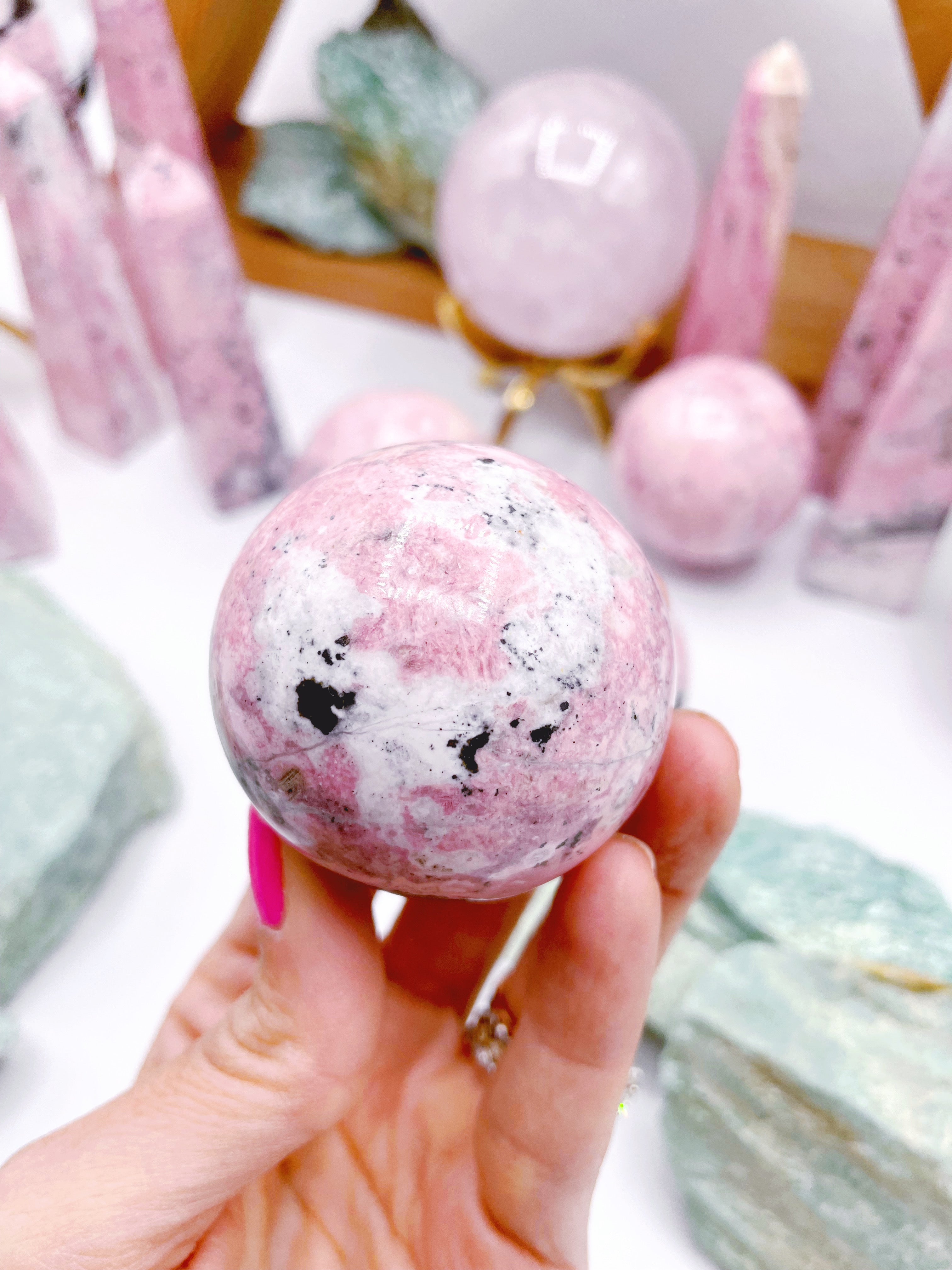 Rhodonite Sphere - Baltic Mermaid