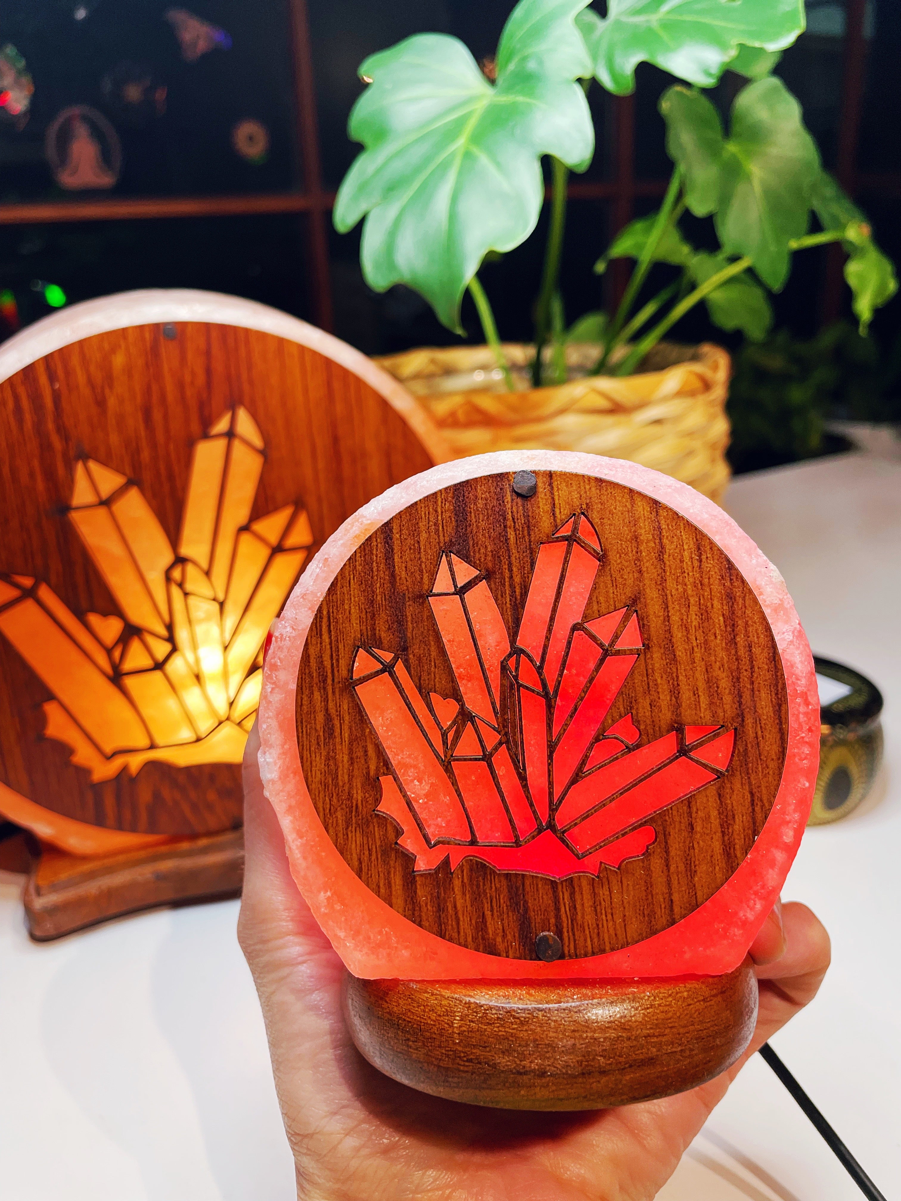 Wood Face Crystal Cluster Salt Lamp - Baltic Mermaid