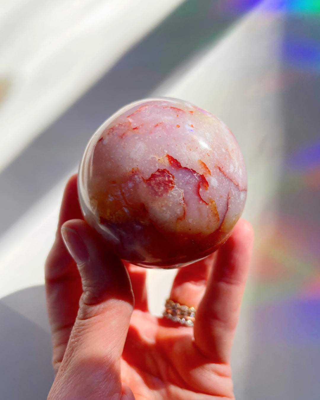 Flower Agate Sphere - Baltic Mermaid