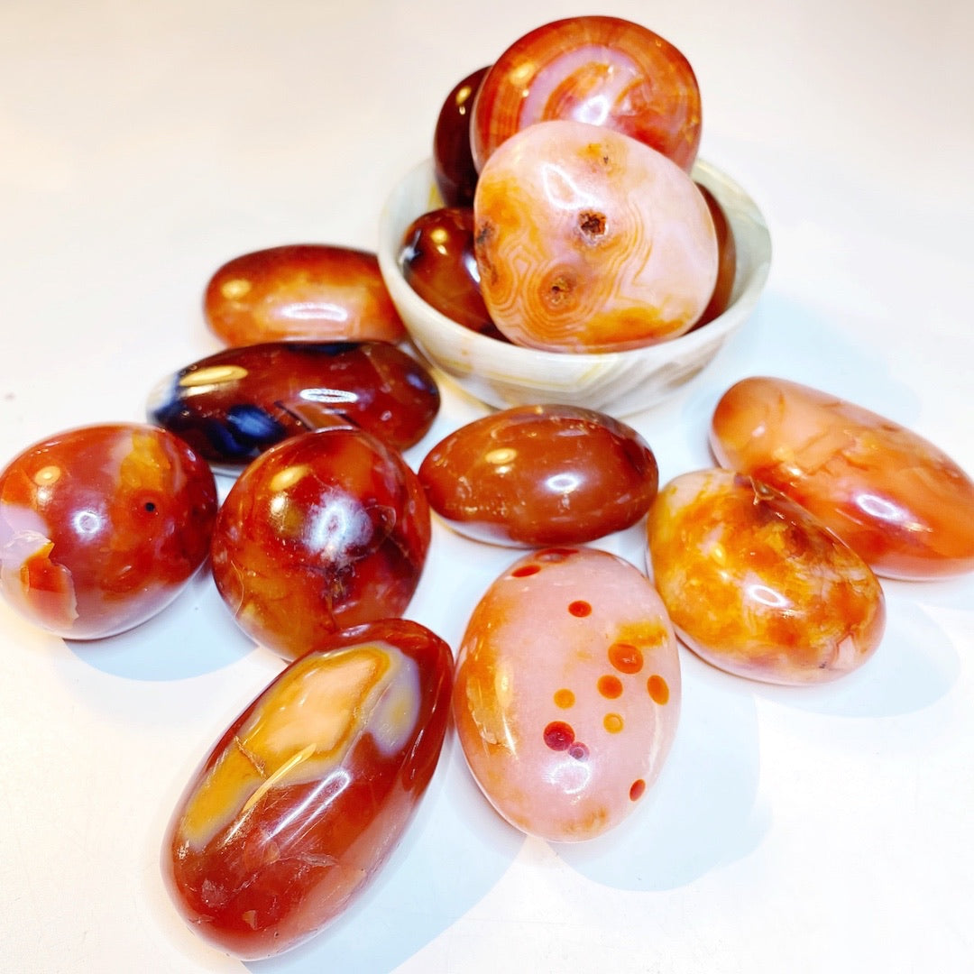 Carnelian Agate Palm Stones - Baltic Mermaid