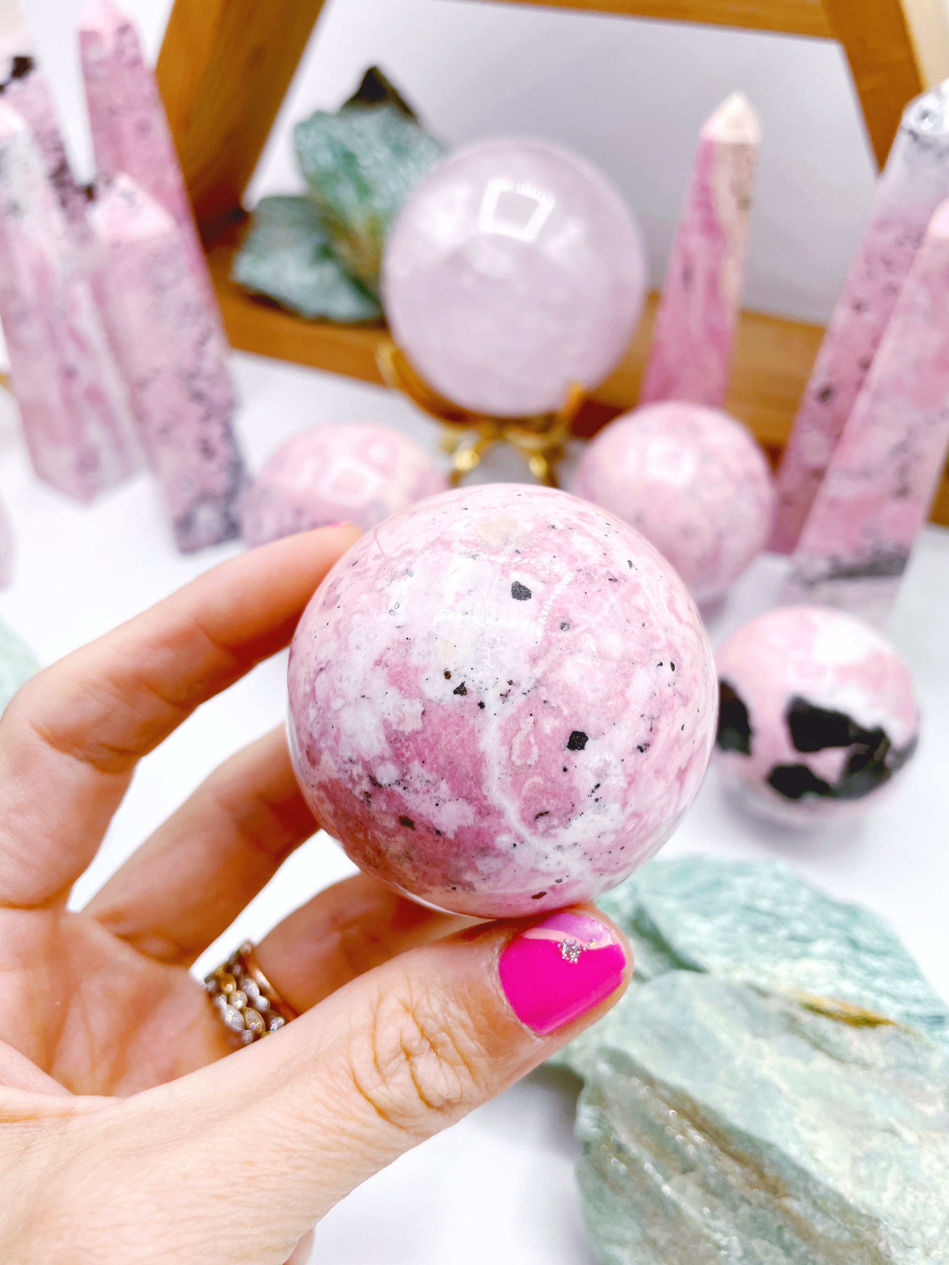 Druzy Rhodonite Sphere - Baltic Mermaid