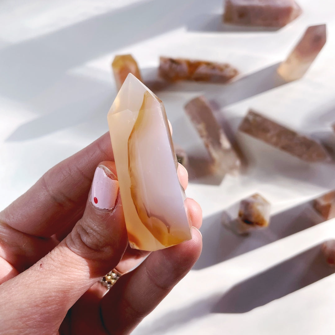 Flower Agate Lil Towers - Baltic Mermaid