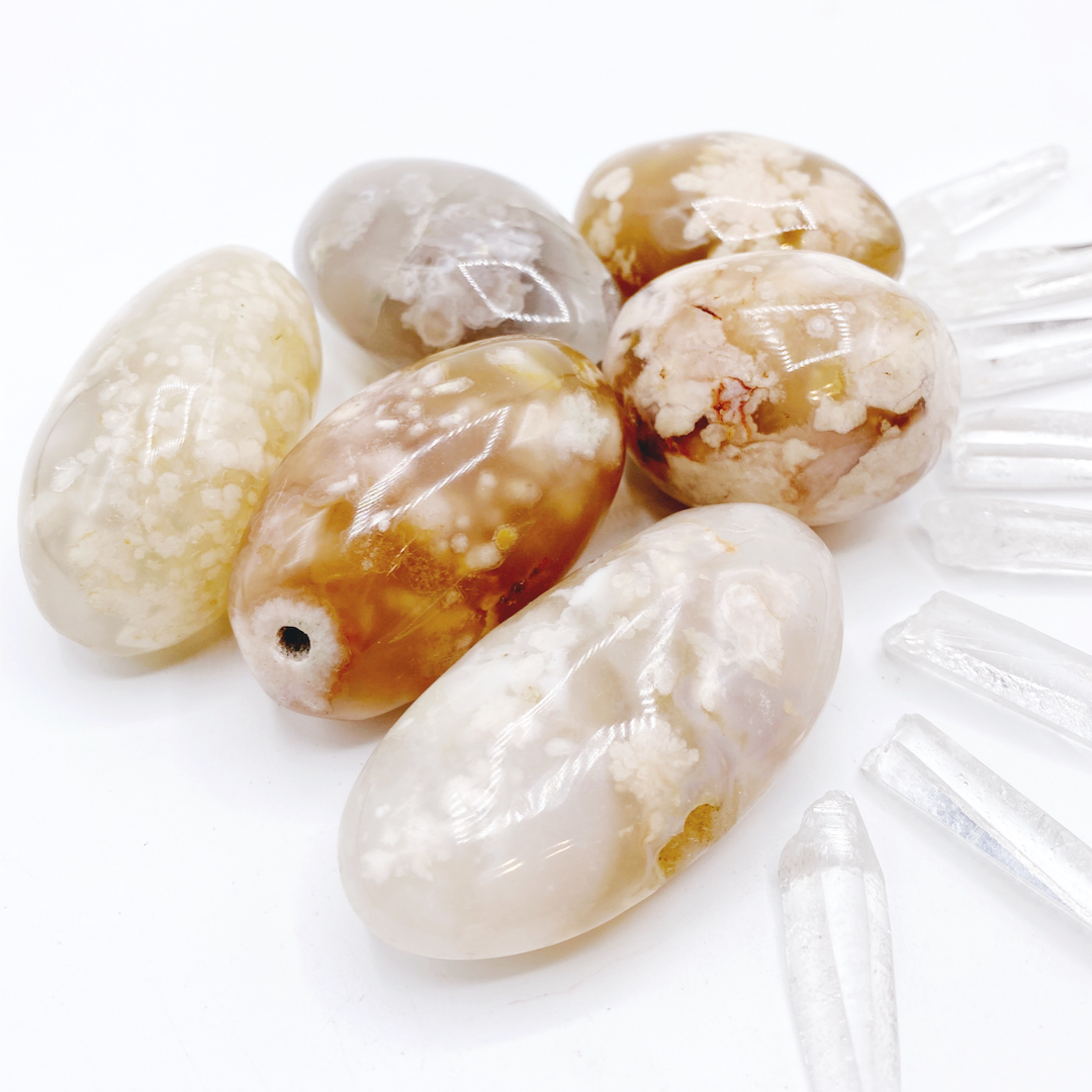 Flower Agate Palm Stones - Baltic Mermaid
