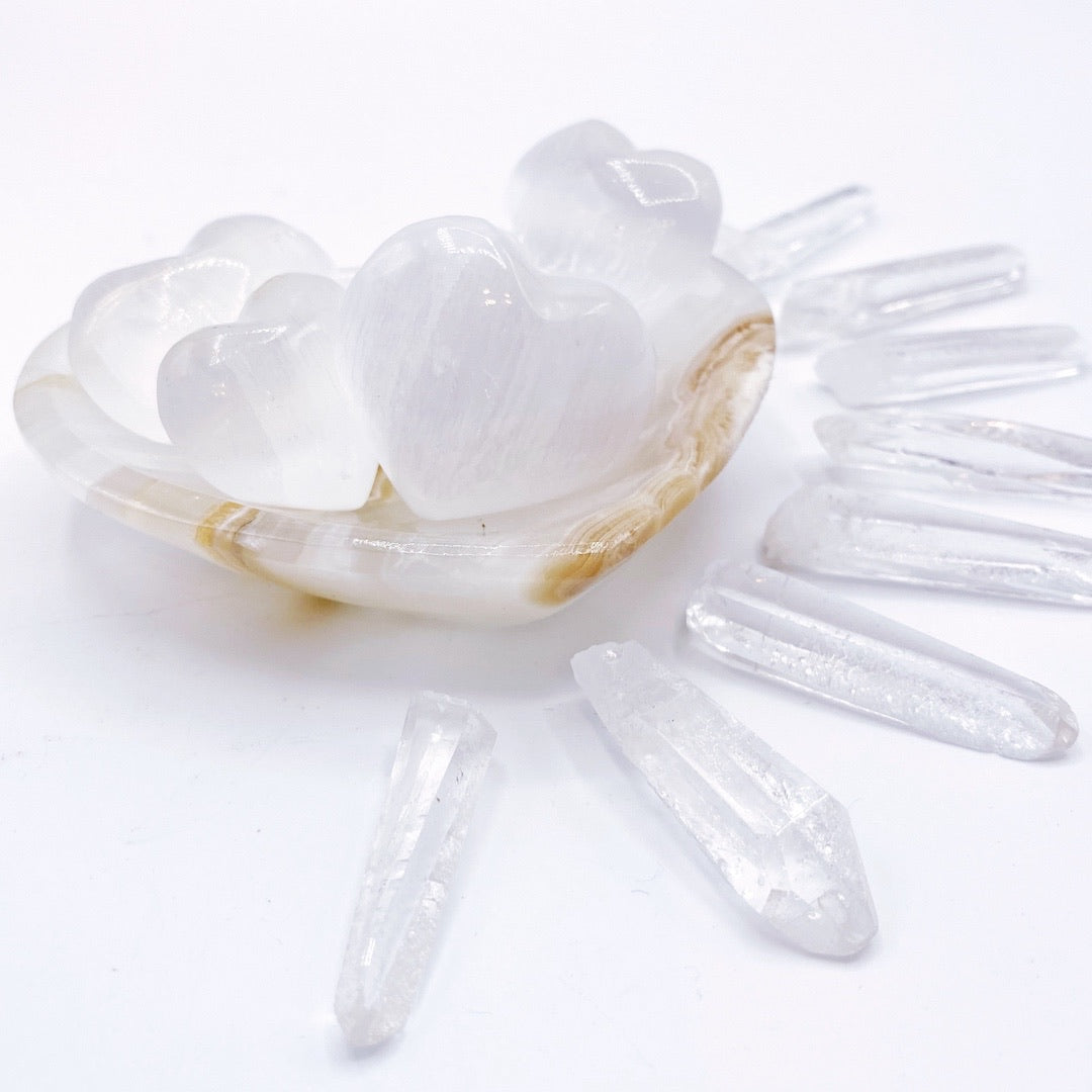 Selenite Heart - Baltic Mermaid