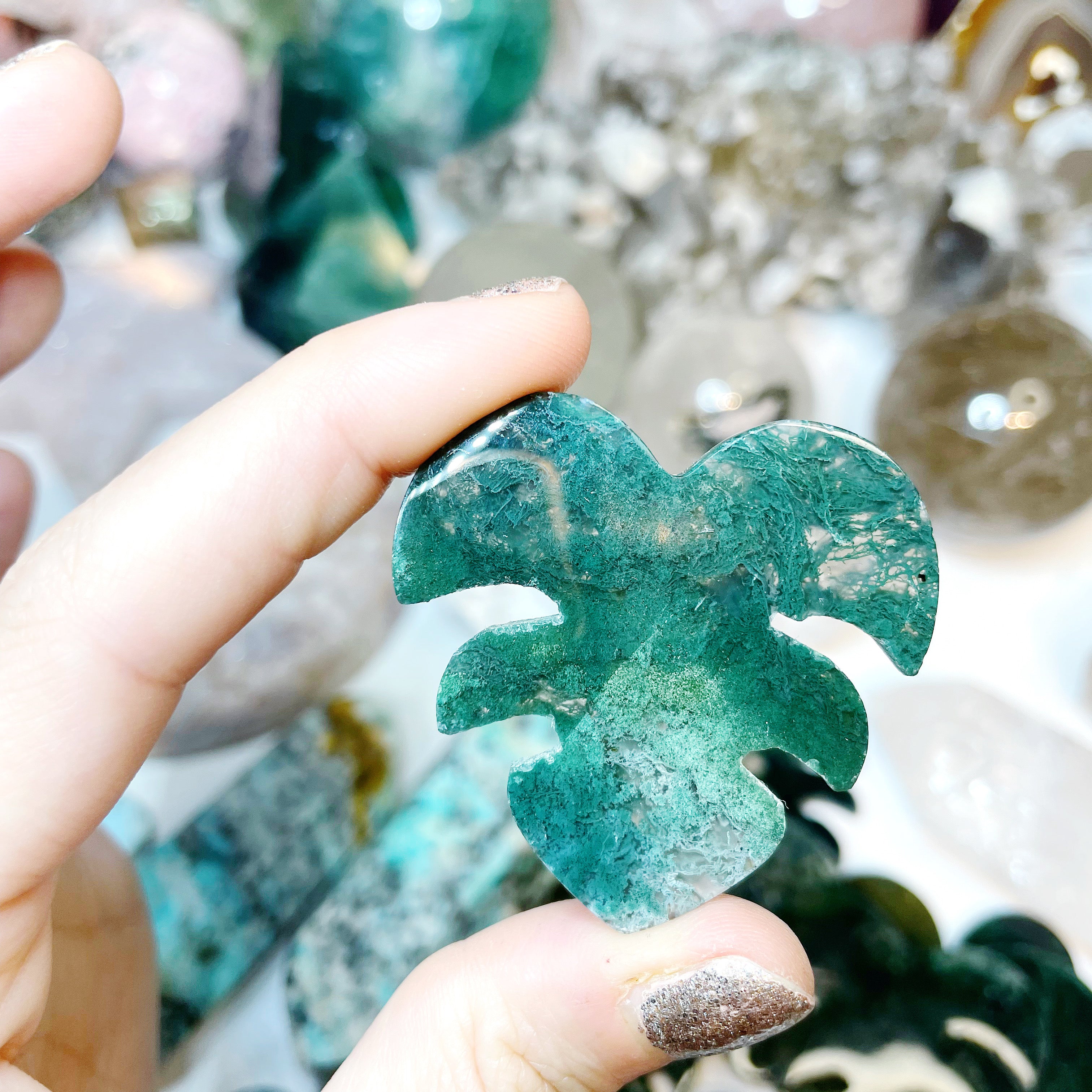 Moss Agate Monstera Leaf - Baltic Mermaid