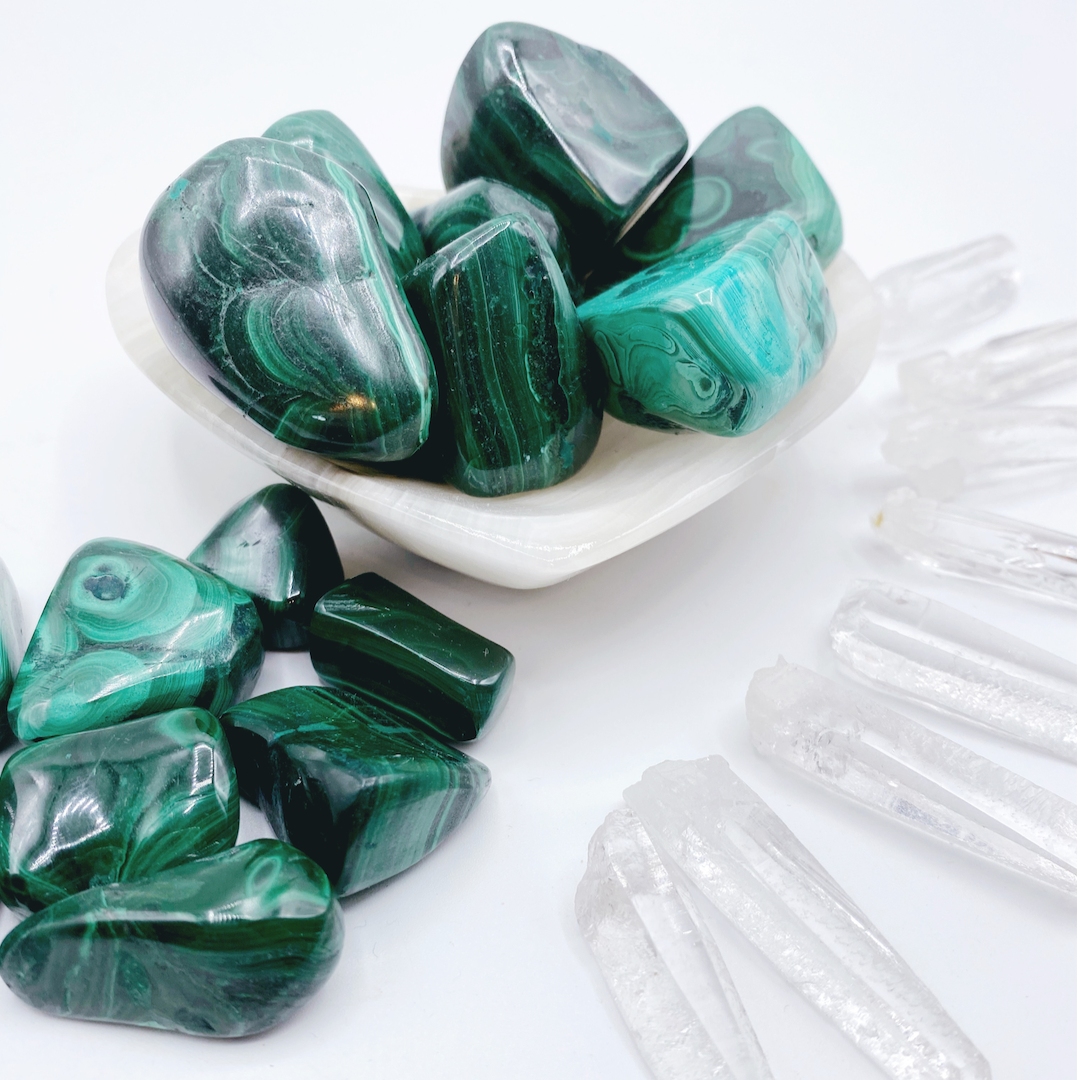 Malachite Tumbled Stones - Baltic Mermaid