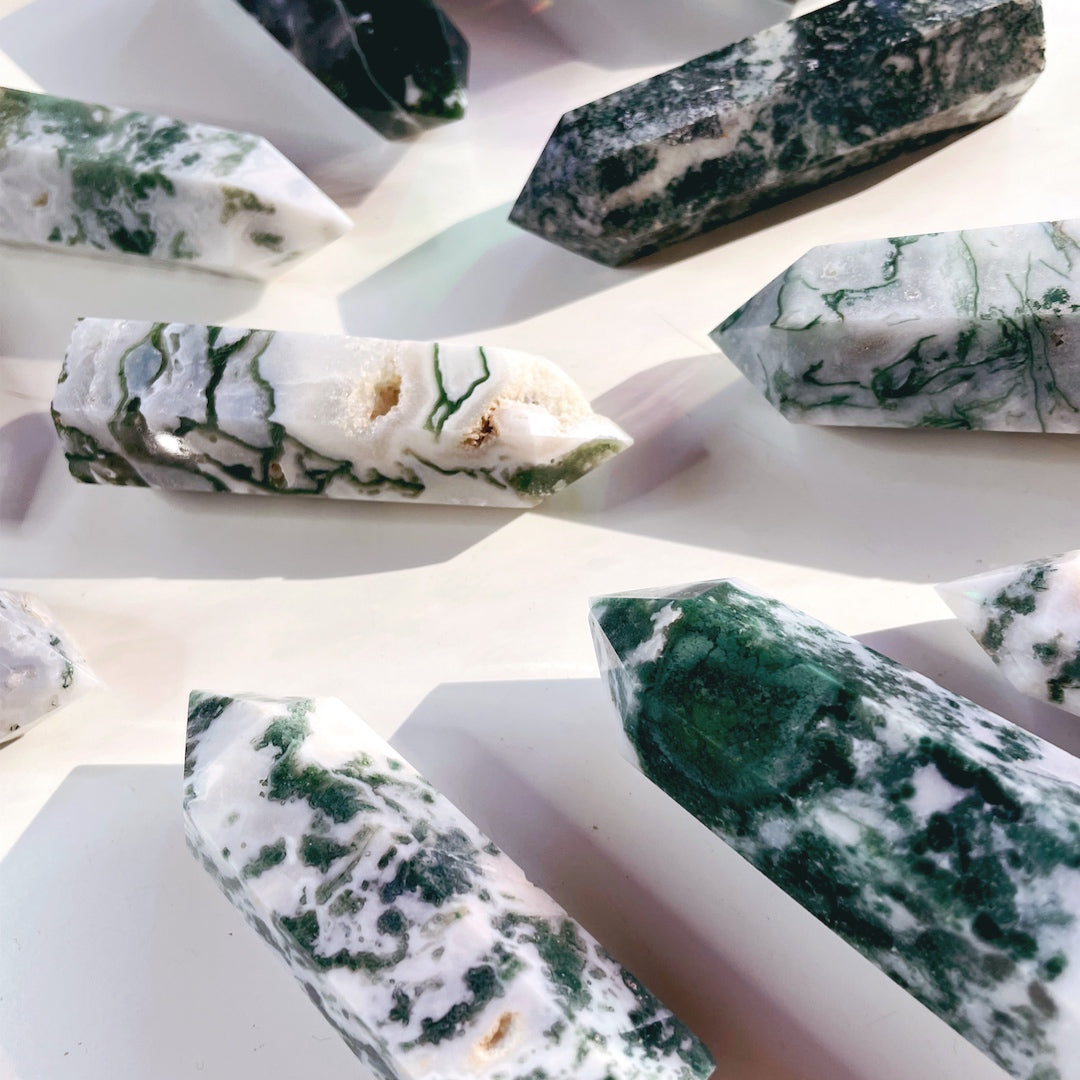 Moss Agate Lil Tower - Baltic Mermaid