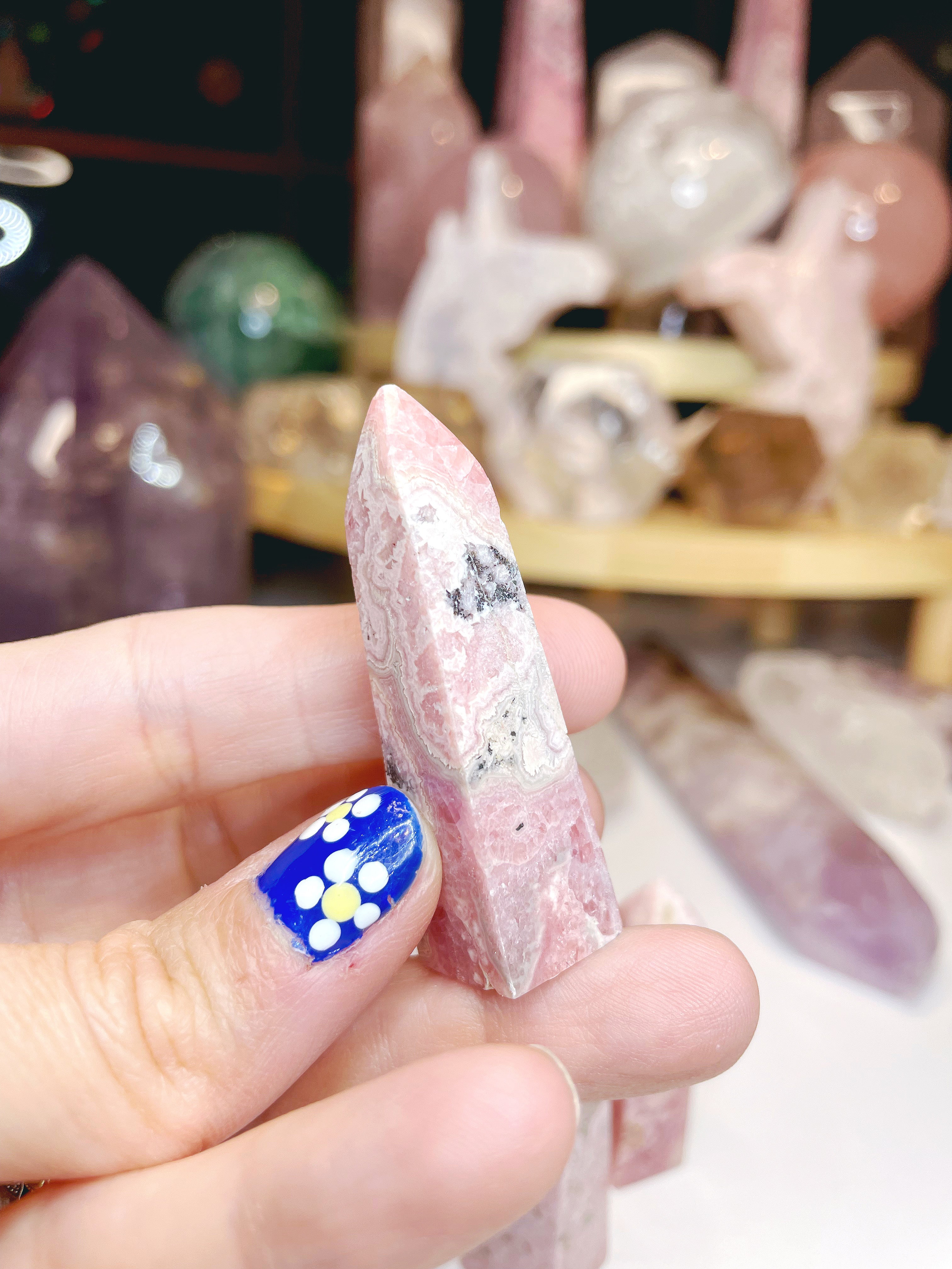 Rhodochrosite Obelisk *Imperfect - Baltic Mermaid