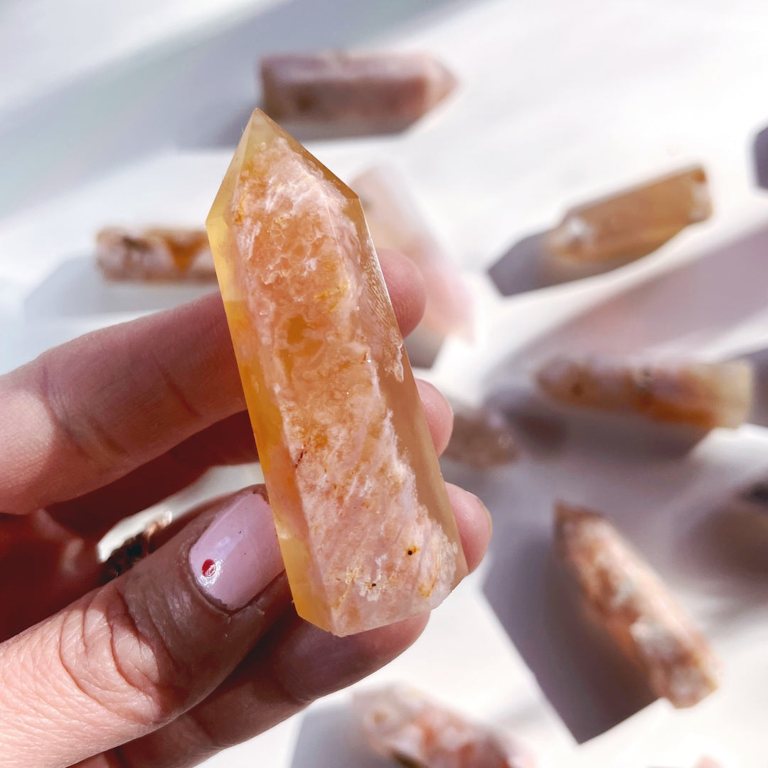 Flower Agate Lil Towers - Baltic Mermaid