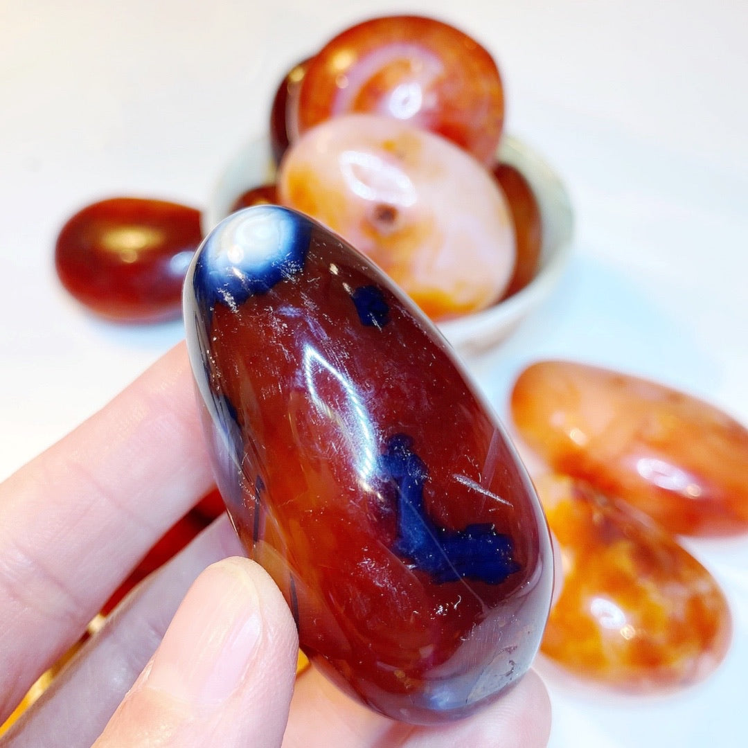 Carnelian Agate Palm Stones - Baltic Mermaid