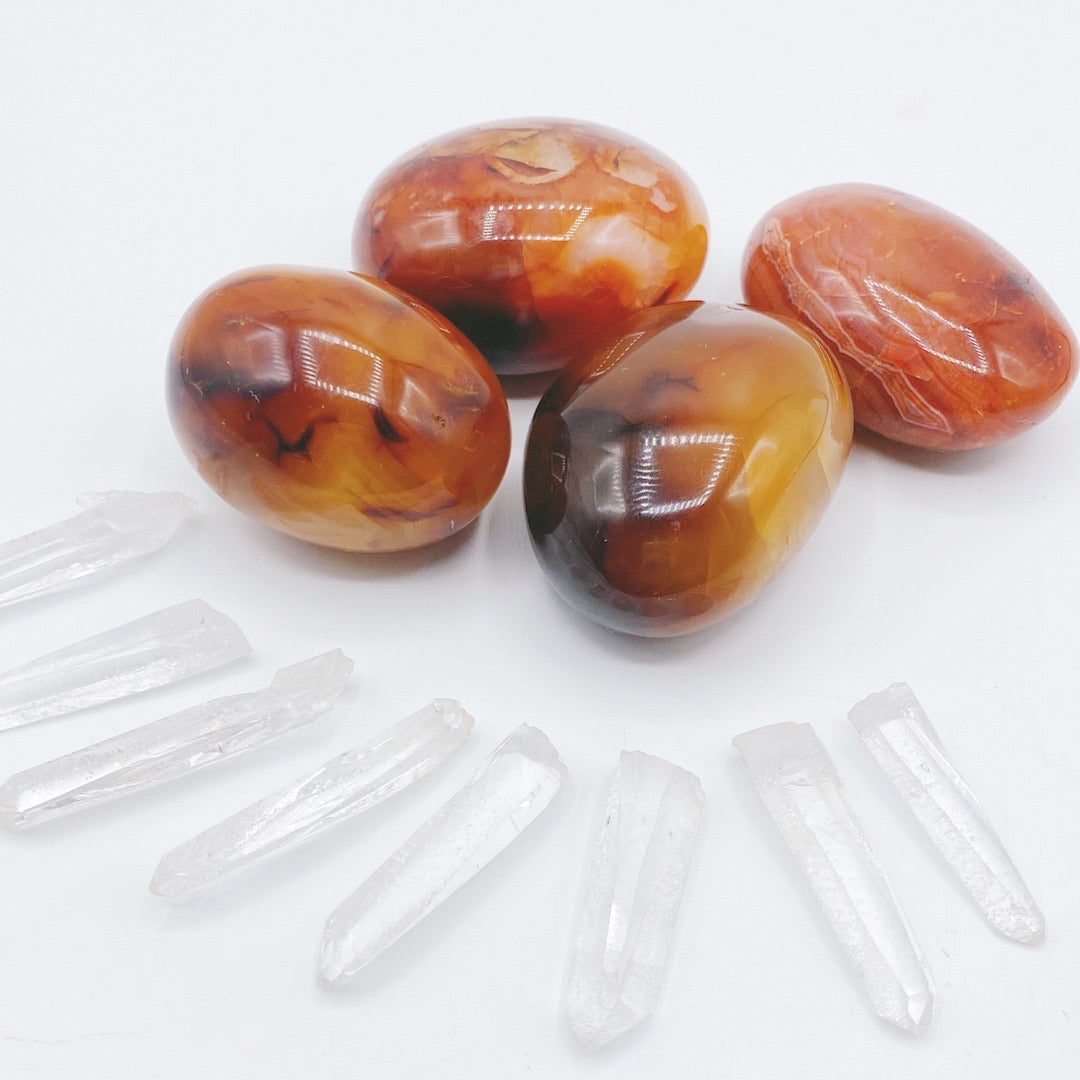 Carnelian Agate Palm Stones - Baltic Mermaid